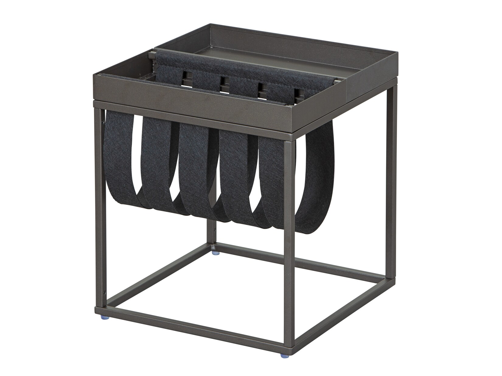 Table d'appoint carrée métal gris Bubbly 35 cm