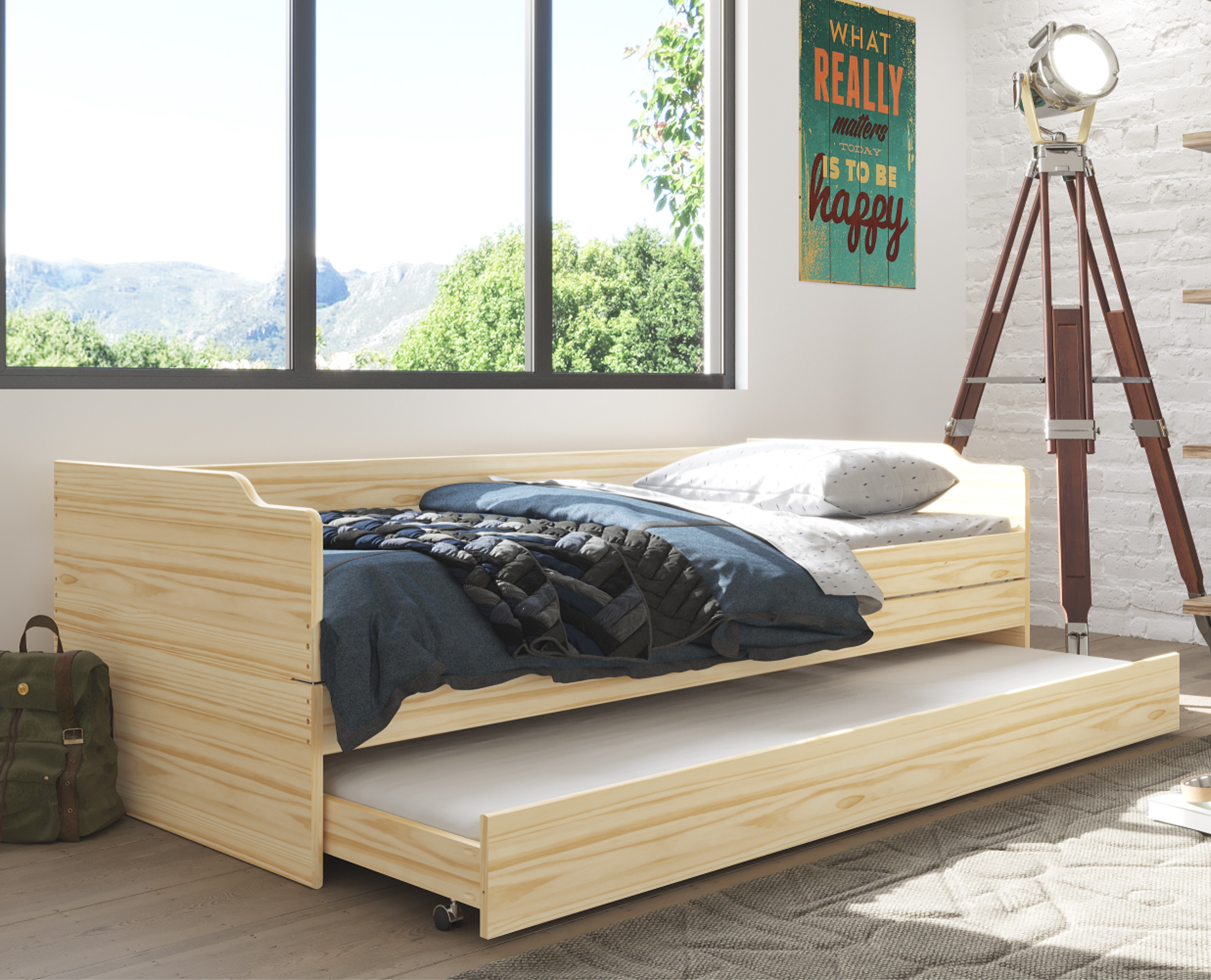 Inter Link Funktionsbett &bdquo;Aus eins mach drei&ldquo; - 3 Liegefl&auml;chen - 90 x 200 - versch. Farben - Farblos 