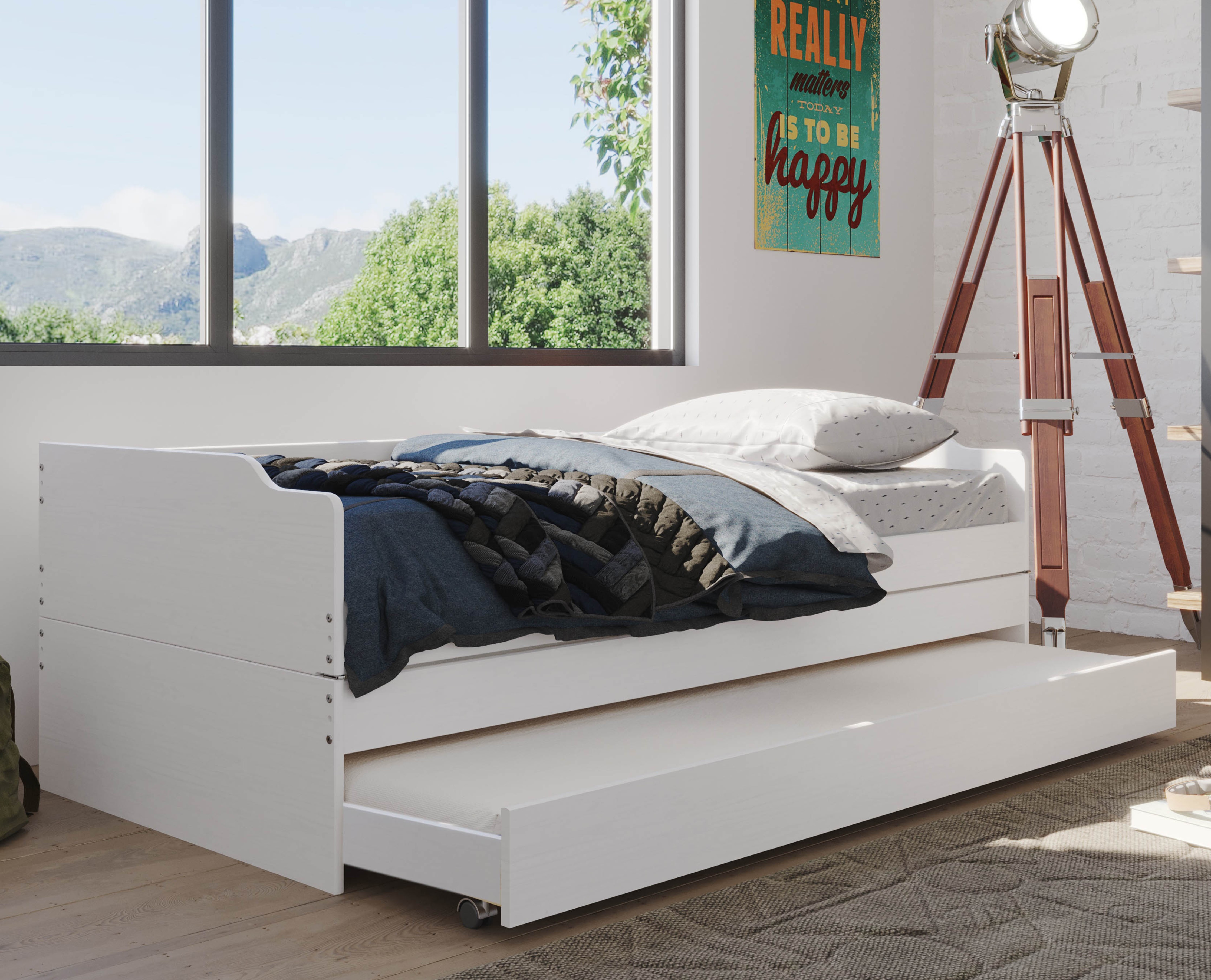 Inter Link Funktionsbett &bdquo;Aus eins mach drei&ldquo; - 3 Liegefl&auml;chen - 90 x 200 - versch. Farben - Weiss 