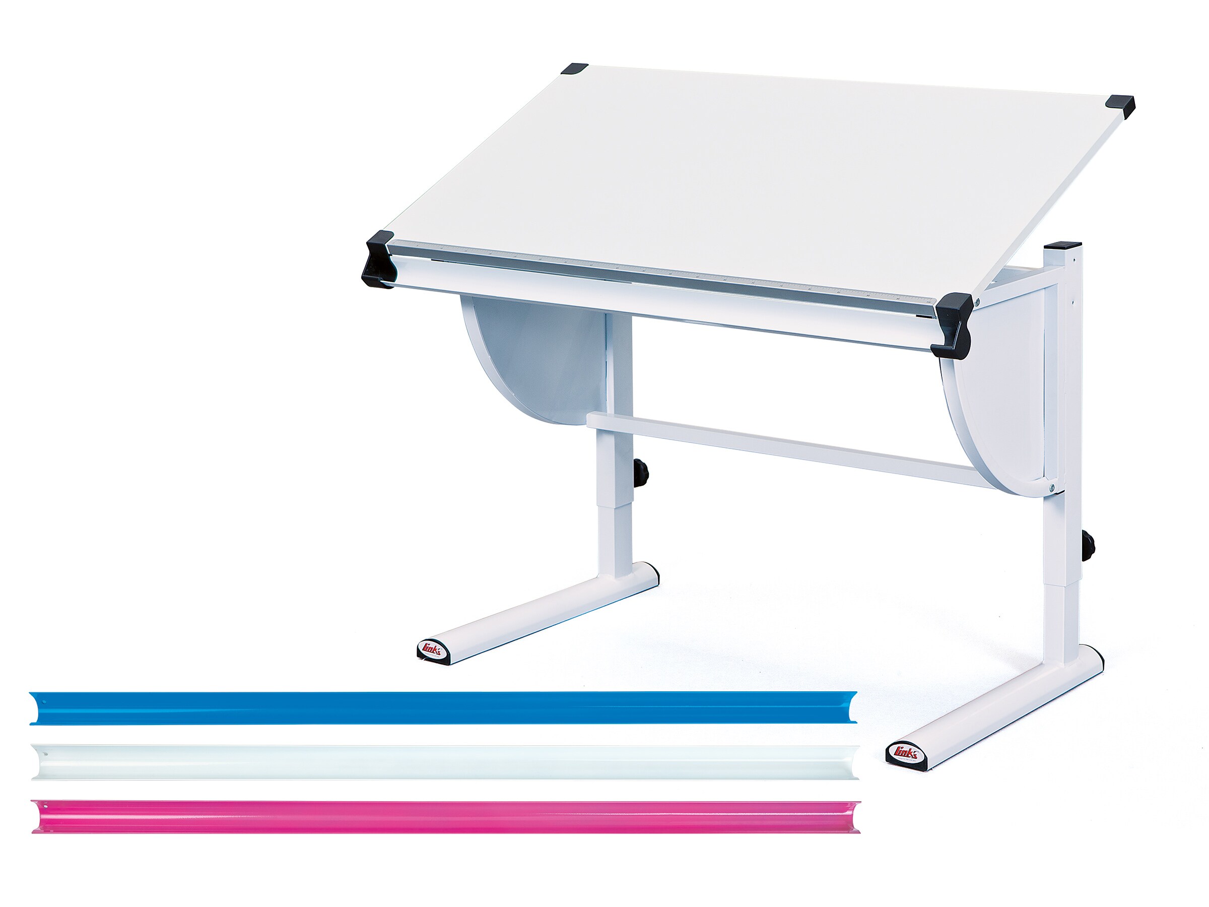 Inter Link Sch&uuml;lerschreibtisch Milo 3 in 1 in weiss, blau und pink 