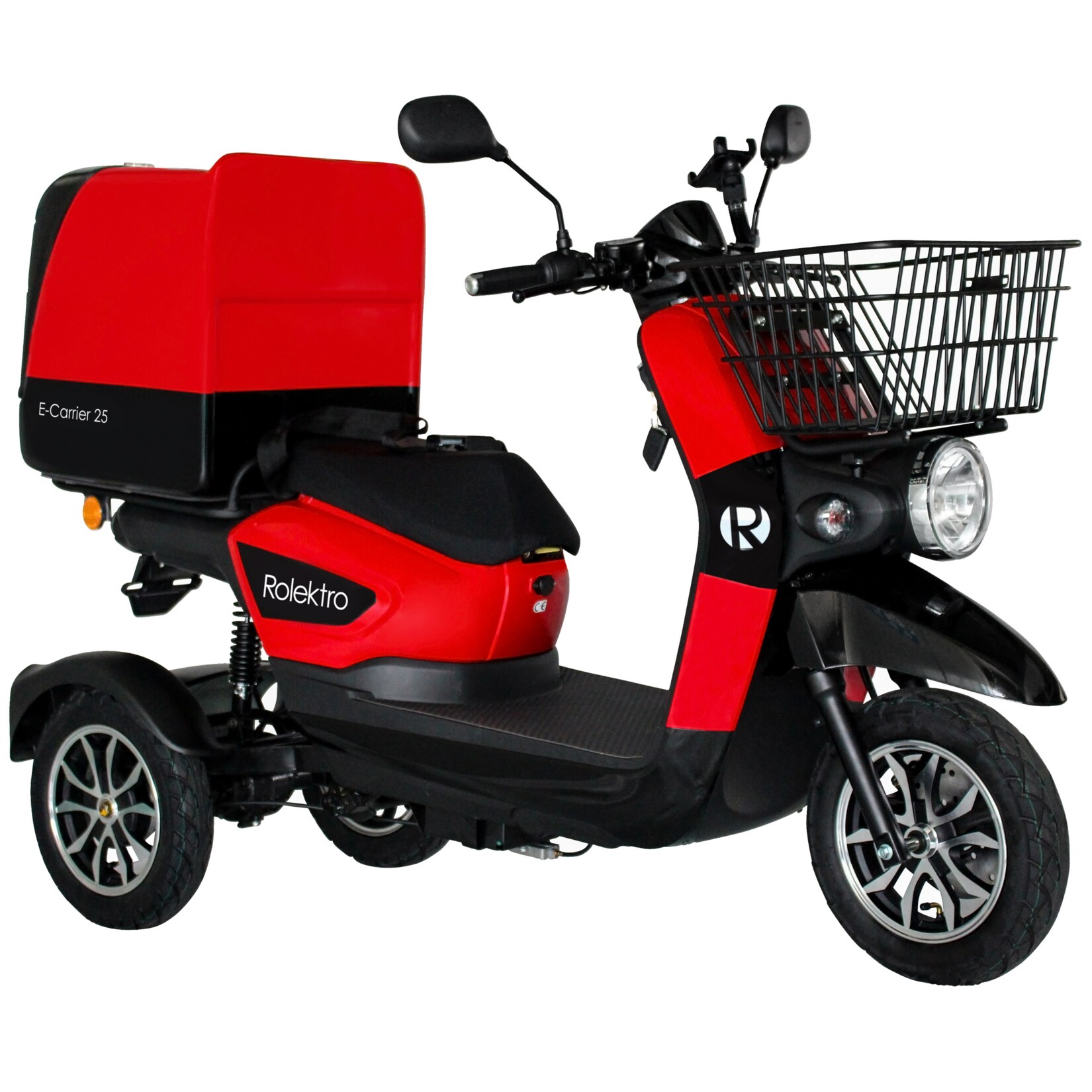 Rolektro E-Carrier 25, Rot mit XXL Koffer 