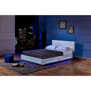 HOME DELUXE LED Bett Asteroid 180 x 200, Weiß 