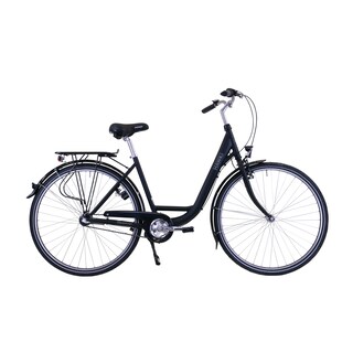 HAWK City Wave Premium Black Damen 26 Zoll - Fahrrad mit 3-Gang Shimano Nabenschaltung, Beleuchtung & Ergogriffen 