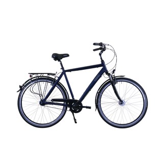HAWK Citytrek Deluxe Gent Ocean Blue inkl. Tasche - Herren 28 Zoll - Leichtes Fahrrad mit 7-Gang Shimano Kettenschaltung & Beleuchtung I Allrounder 