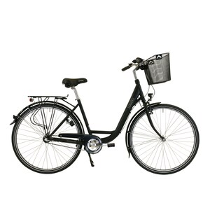 HAWK City Wave Premium Plus Black Damen 26 Zoll - Fahrrad mit 3-Gang Shimano Nabenschaltung, Beleuchtung & Ergogriffen 