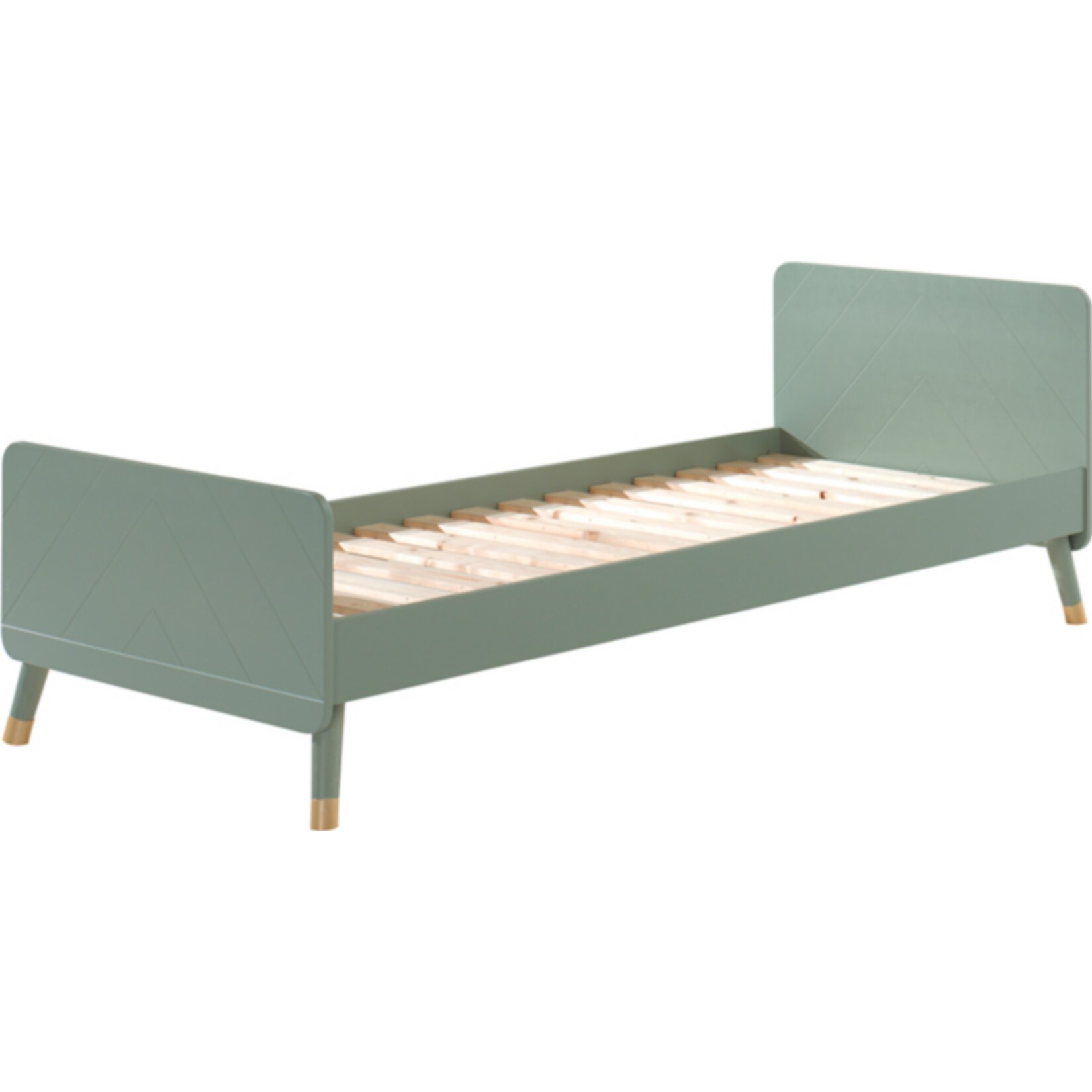 Vipack BILLY - Einzelbett 90 x 200 cm, mit Lattenrost, lackiert Olive Grün