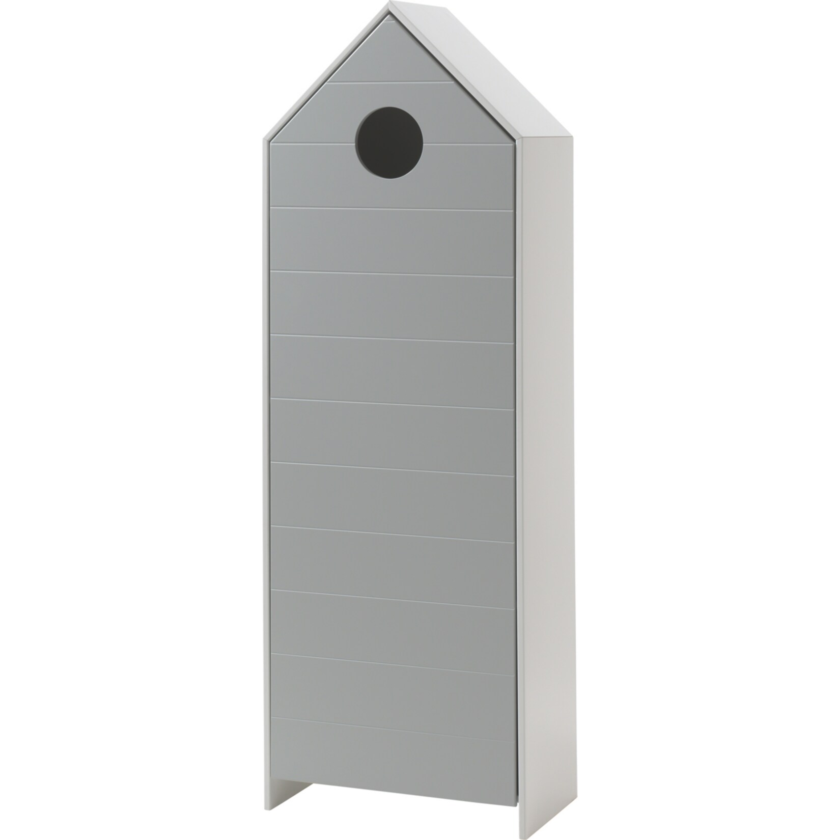 Vipack CASAMI - Schrank mit Tür grau, Rillenprofil waagerecht, MDF lackiert
