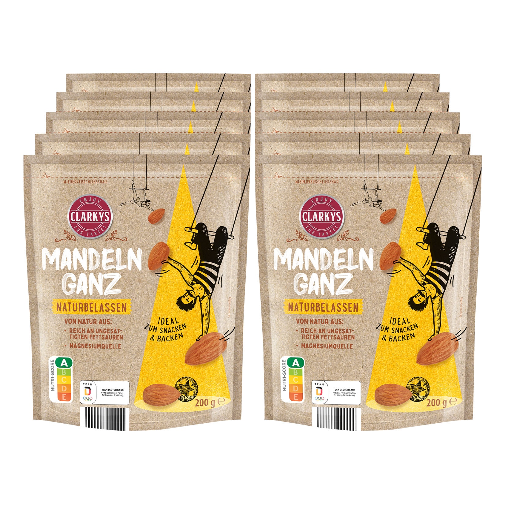 Clarkys Mandeln ganz 200 g, 10er Pack - Bild 1