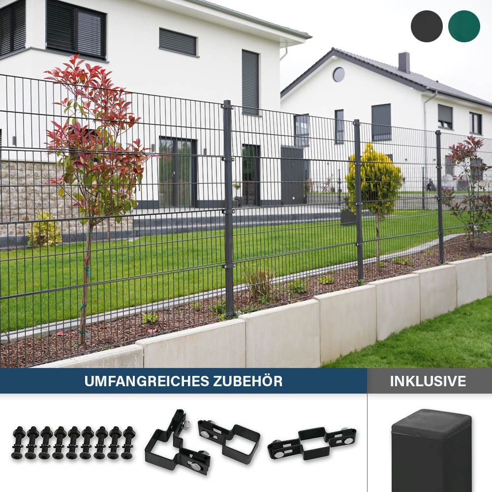 Doppelstabmattenzaun MORATA - Anthrazit Variantenauswahl 