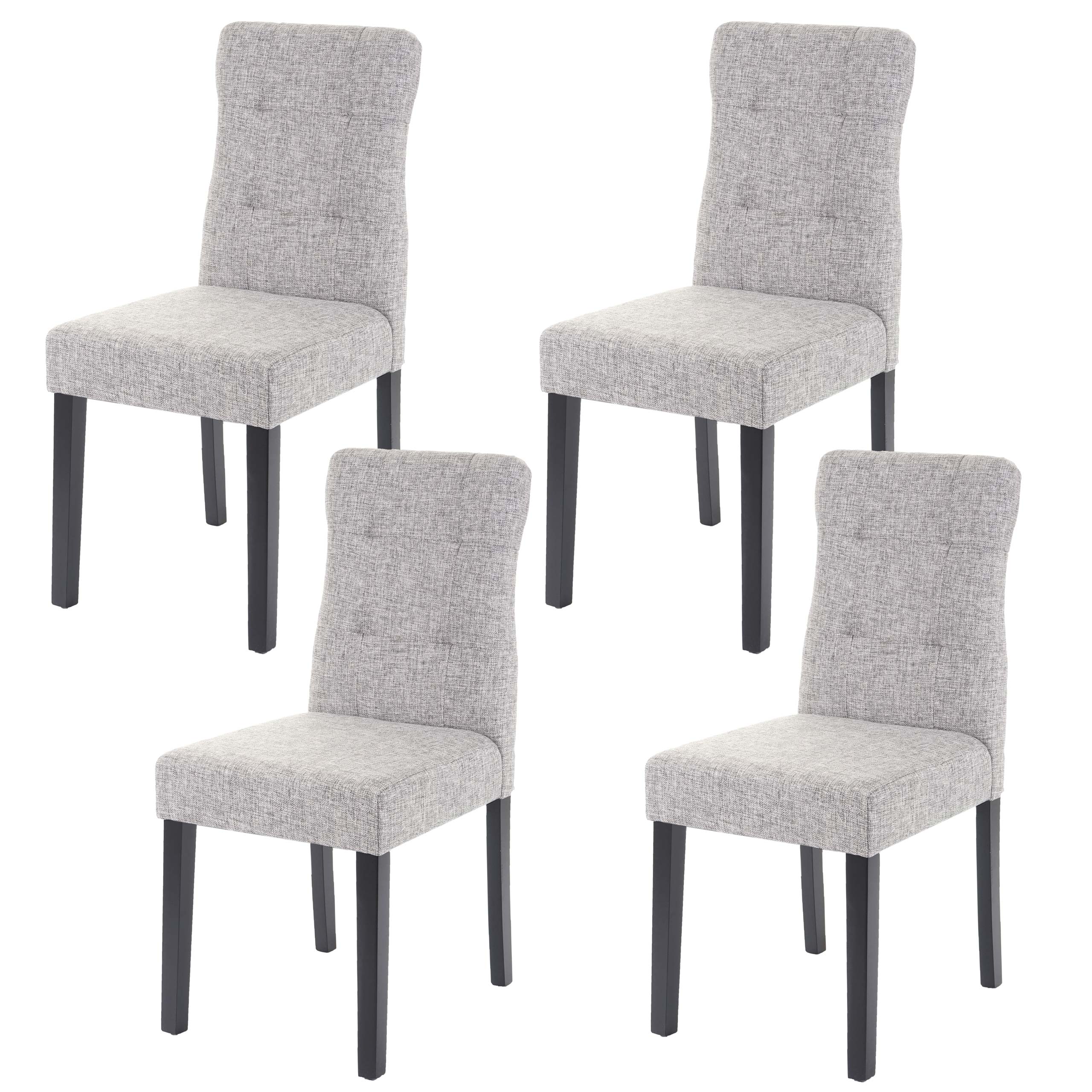 4er-Set Esszimmerstuhl MCW-E58, Stuhl Essst&uuml;hle, MVG-zertifiziert ~ Stoff/Textil grau, dunkle Beine 