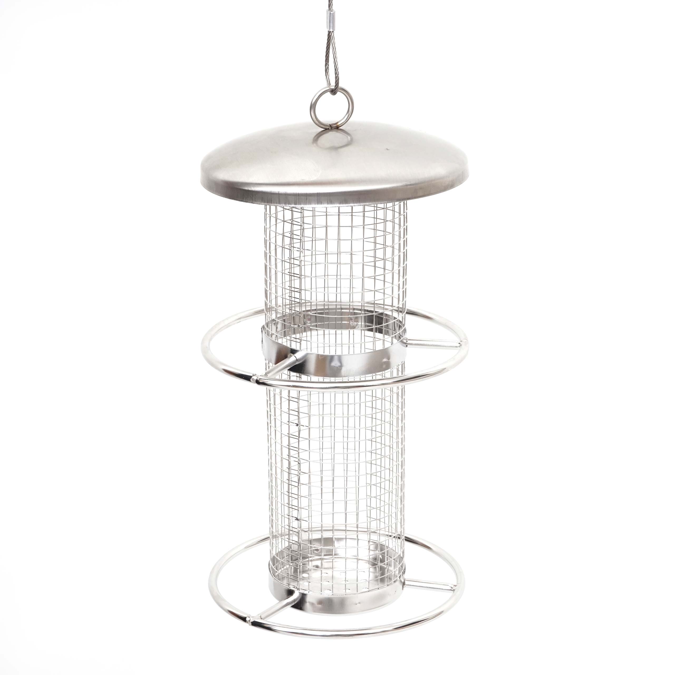 Vogelfutterstation MCW-G90, Futterspender Futters&auml;ule, Edelstahl 27cm 