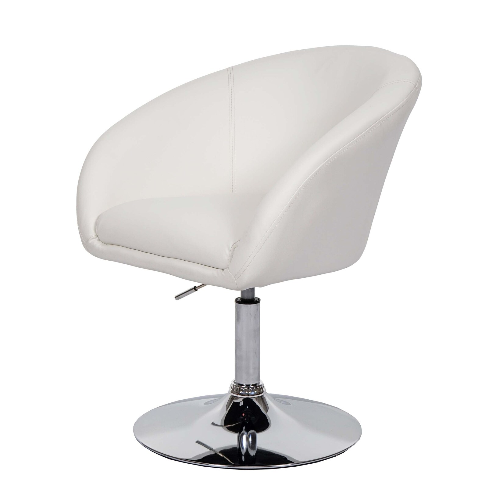 Esszimmerstuhl MCW-F19, Küchenstuhl Stuhl Drehstuhl Loungesessel, drehbar höhenverstellbar ~ Kunstleder weiß Image