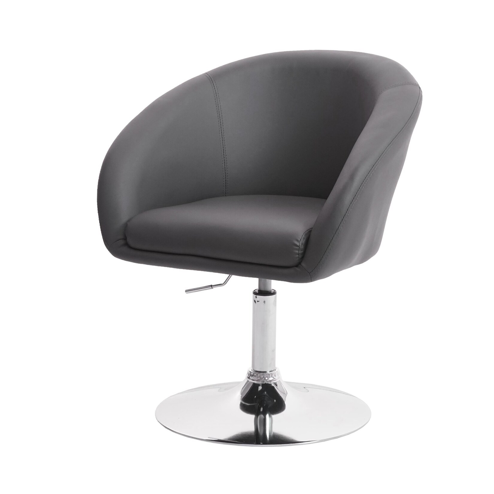 Esszimmerstuhl MCW-F19, Küchenstuhl Stuhl Drehstuhl Loungesessel, drehbar höhenverstellbar ~ Kunstleder grau Image