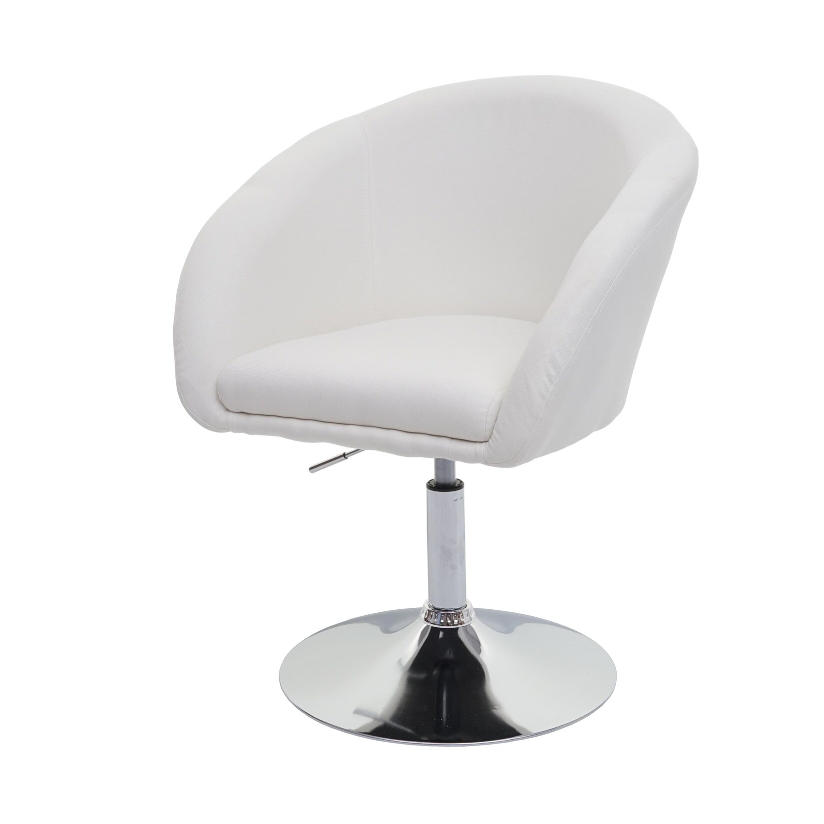Esszimmerstuhl MCW-F19, Küchenstuhl Stuhl Drehstuhl Loungesessel, drehbar höhenverstellbar ~ Stoff/Textil creme-weiß Image