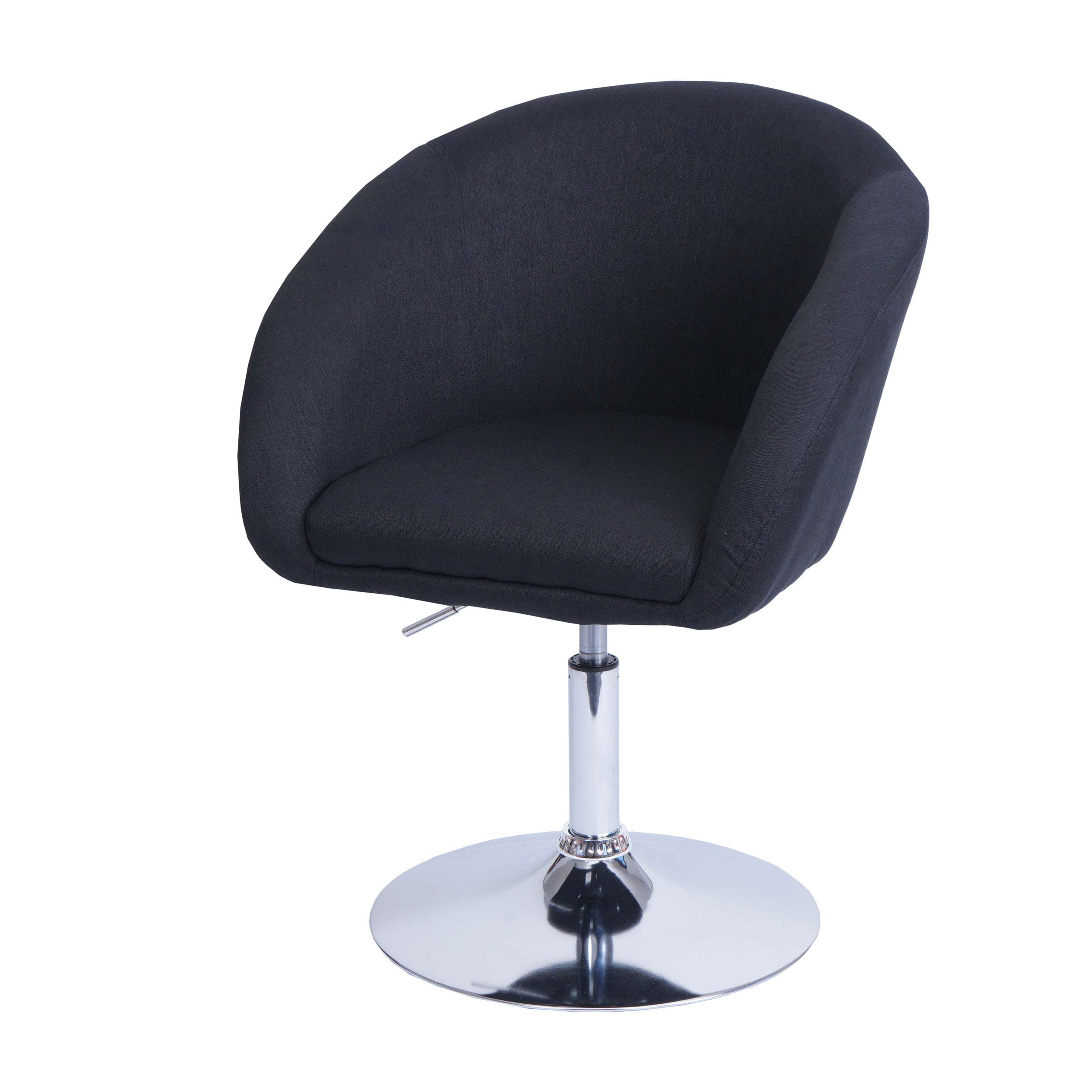 Esszimmerstuhl MCW-F19, K&uuml;chenstuhl Stuhl Drehstuhl Loungesessel, drehbar h&ouml;henverstellbar ~ Stoff/Textil anthrazit 