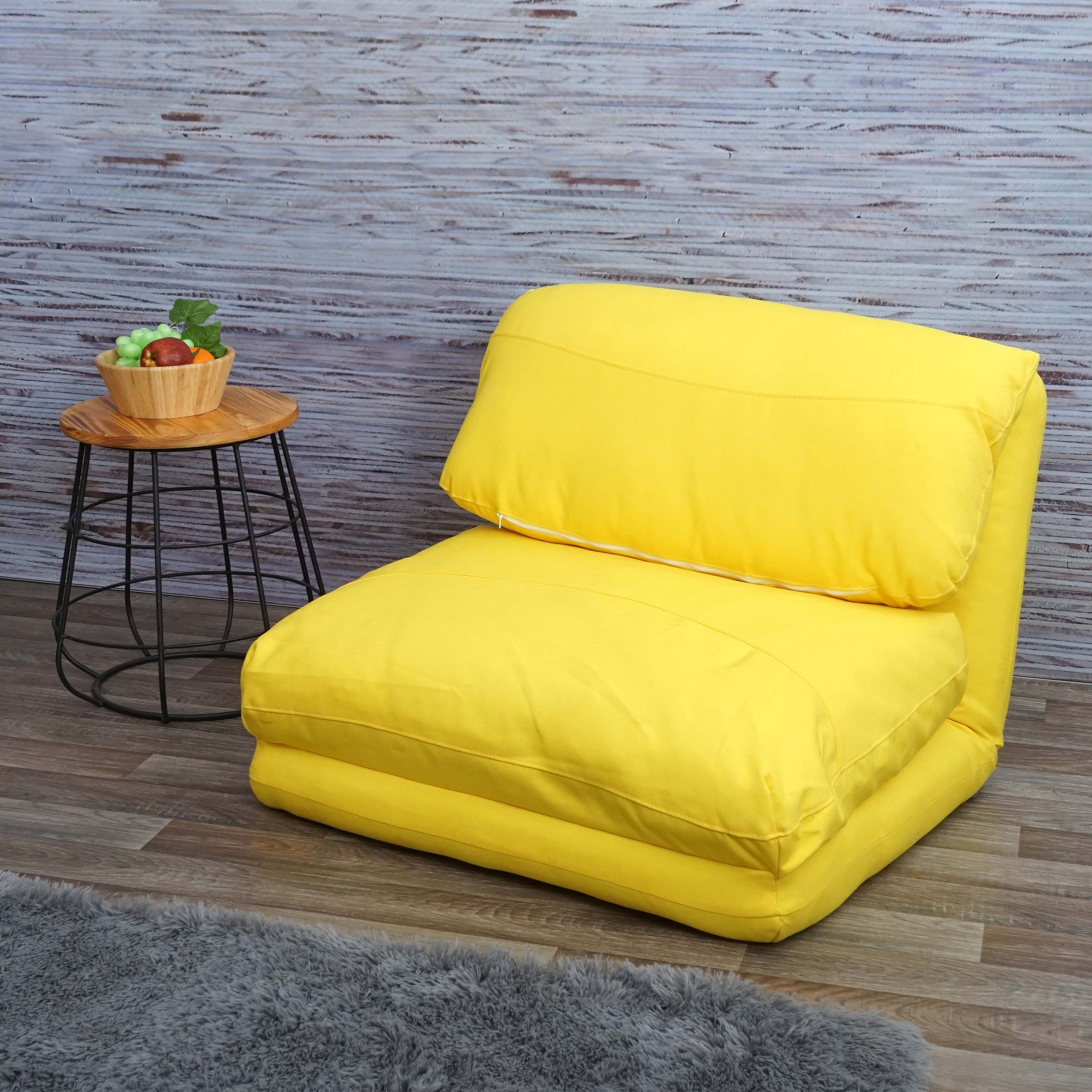 Schlafsessel MCW-E68, Schlafsofa Funktionssessel Klappsessel Relaxsessel, Stoff/Textil ~ gelb 
