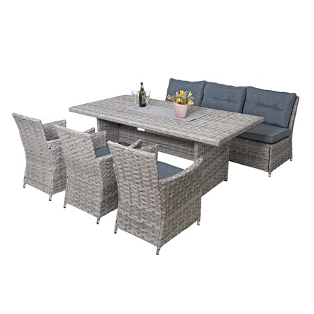 Poly-Rattan Sitzgruppe MCW-G59, Gartengarnitur Sofa Lounge-Set