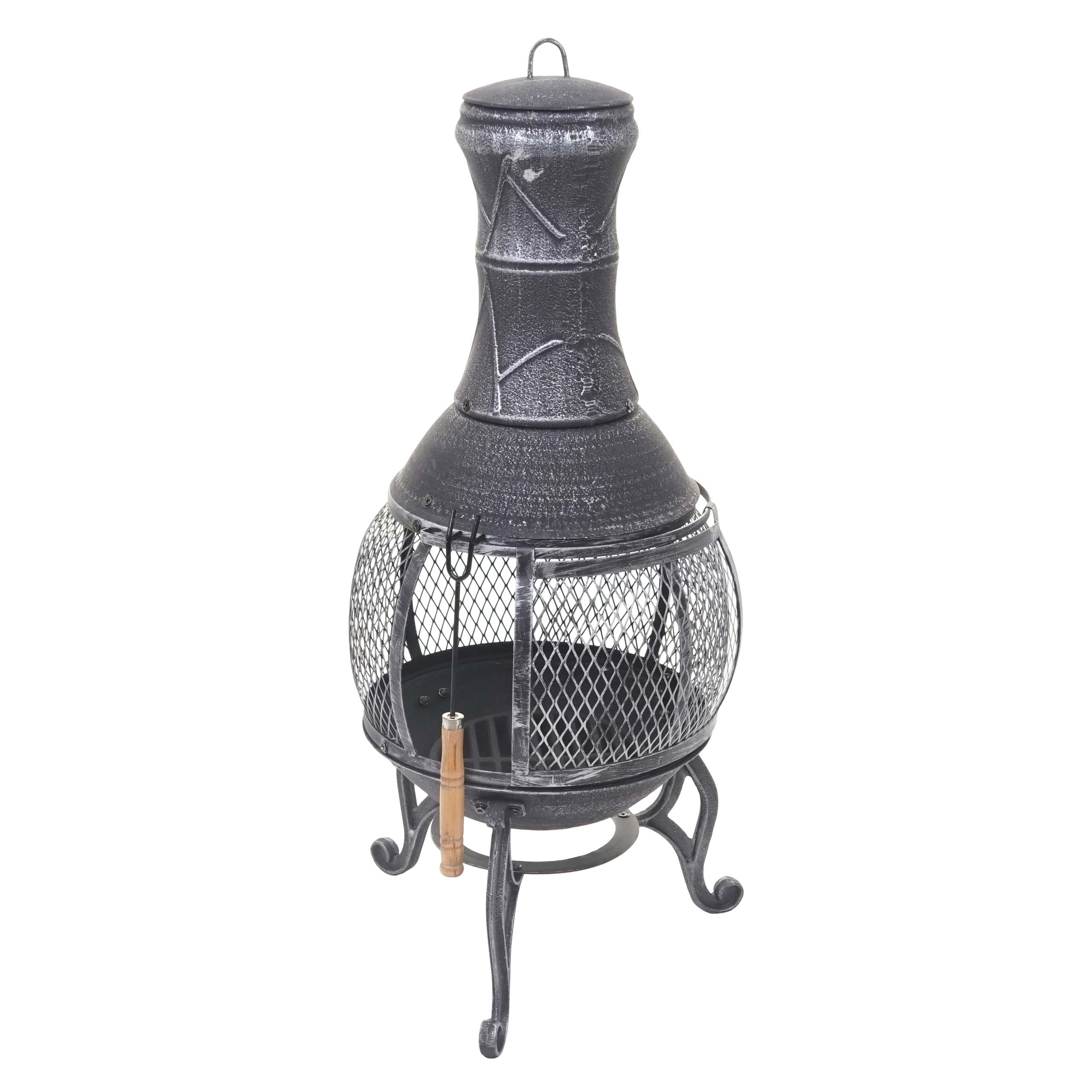 Terrassenofen MCW-F71, Feuerstelle Terrassenkamin Gartenkamin Gartenofen, Gusseisen 11,7kg 91x42x42cm 