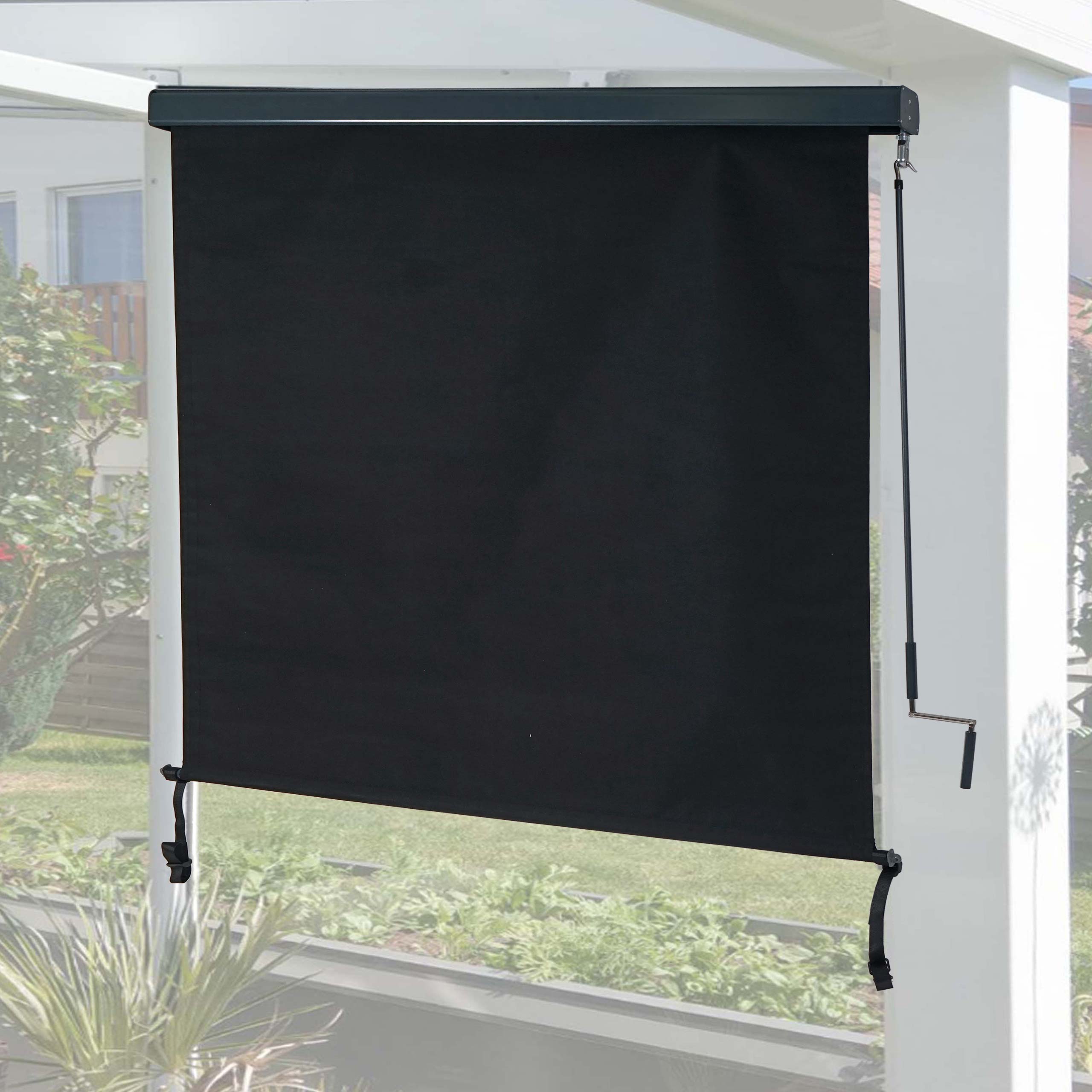 Vertikalmarkise MCW-F42, Senkrechtmarkise Sichtschutz Au&szlig;enrollo Rollo, UV-Schutz 50 Stoff ~ 250x180cm, schwarz 