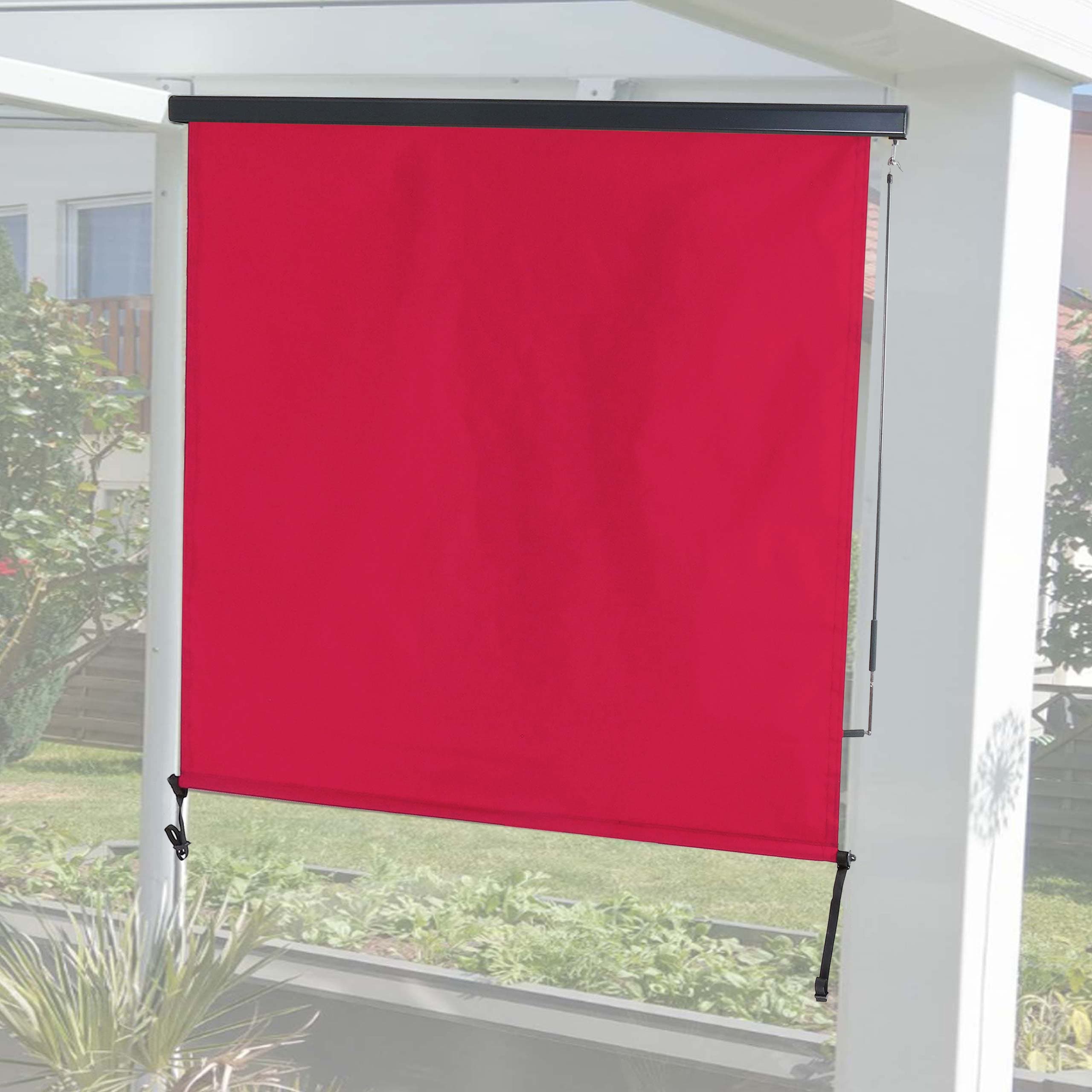 Vertikalmarkise MCW-F42, Senkrechtmarkise Sichtschutz Au&szlig;enrollo Rollo, UV-Schutz 50 Stoff ~ 250x180cm, bordeaux-rot 