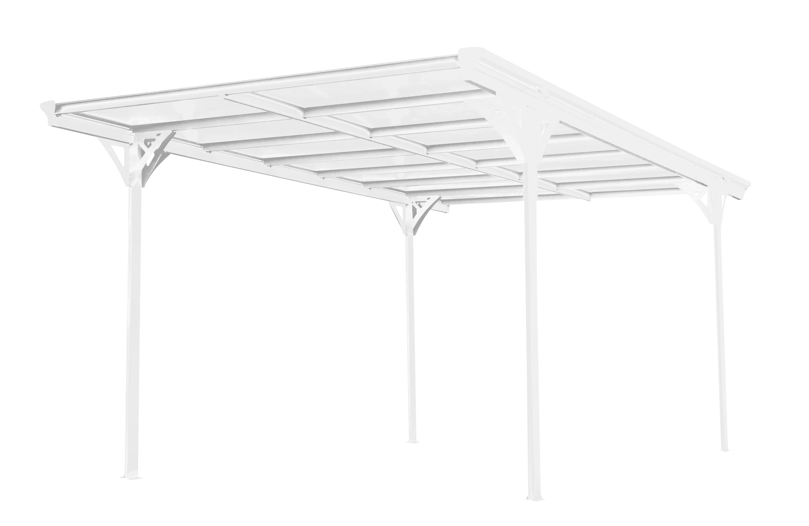 Westmann Aluminium Flachdach Carport Helsinki 15 m² weiss inkl. Regenrinne