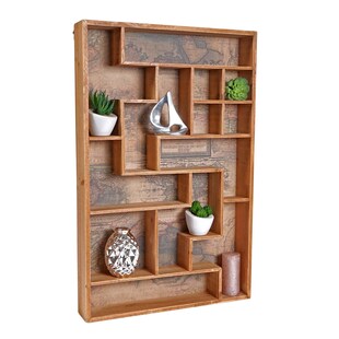 Setzkasten MCW-F35, Wandregal Sammlerkasten, Shabby-Look Vintage 70x45x8cm 