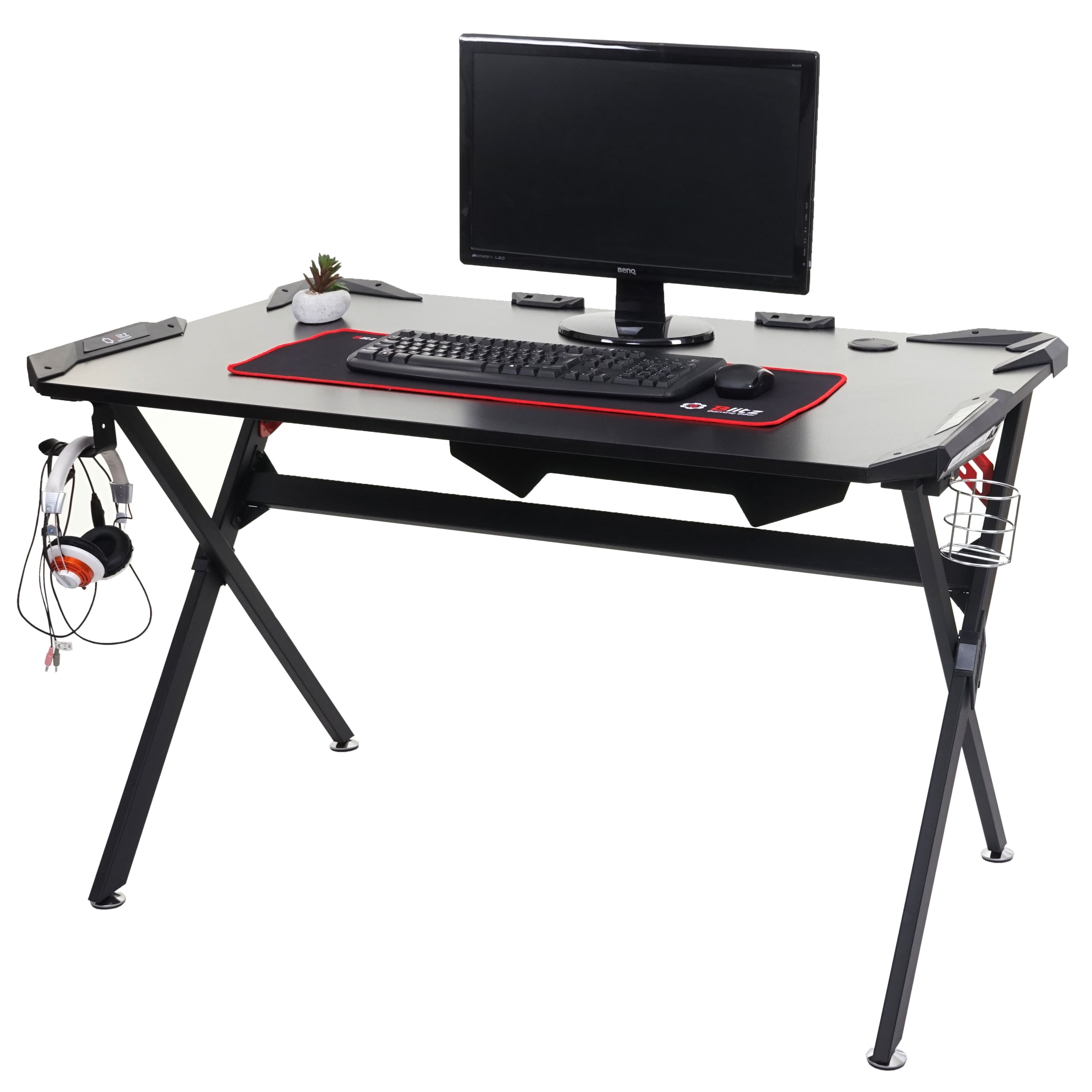 Schreibtisch MCW-F11, Computertisch Jugend-Schreibtisch, Gaming 120x75cm MVG schwarz 