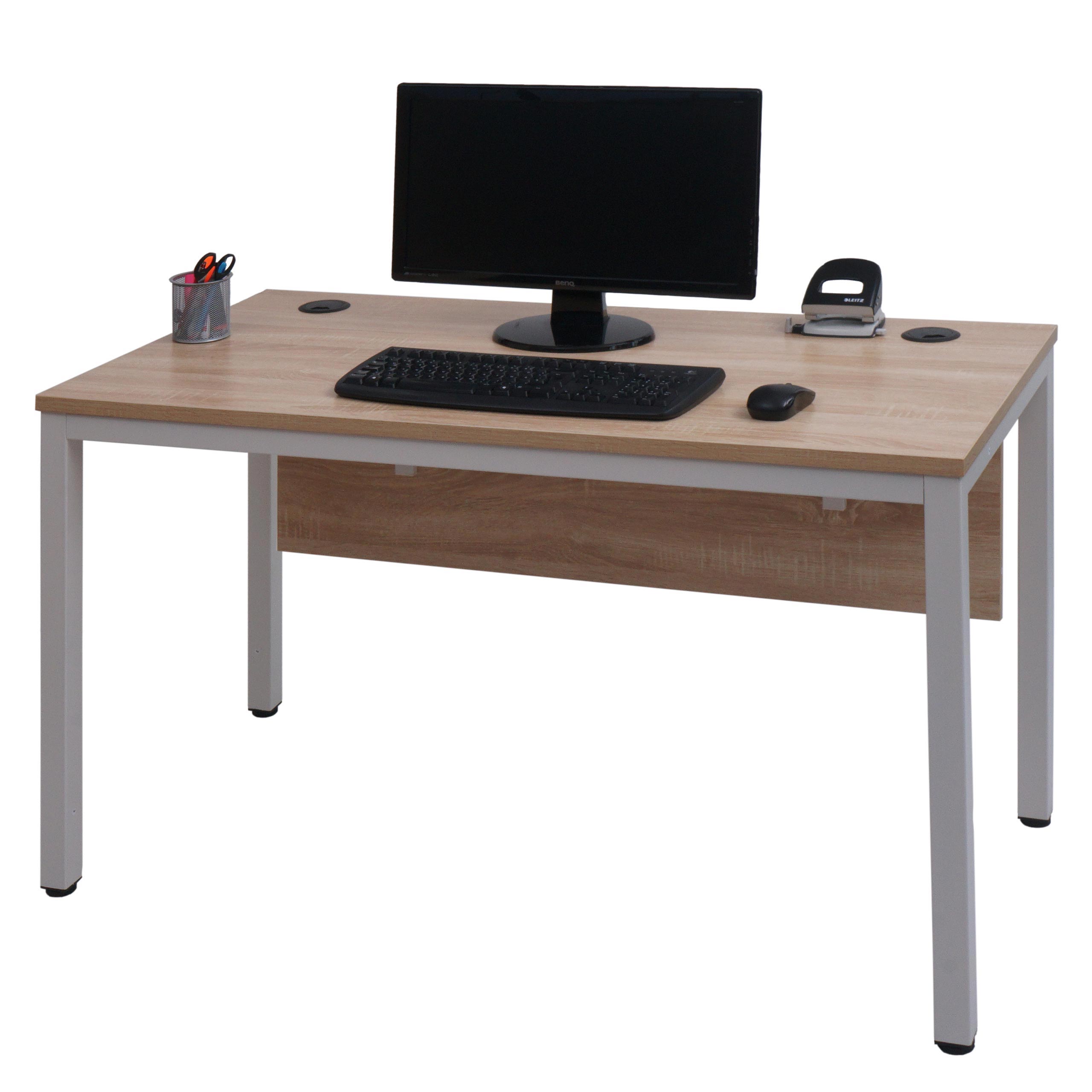 Schreibtisch MCW-E94, B&uuml;rotisch Computertisch 120x60cm ~ natur-wei&szlig; 