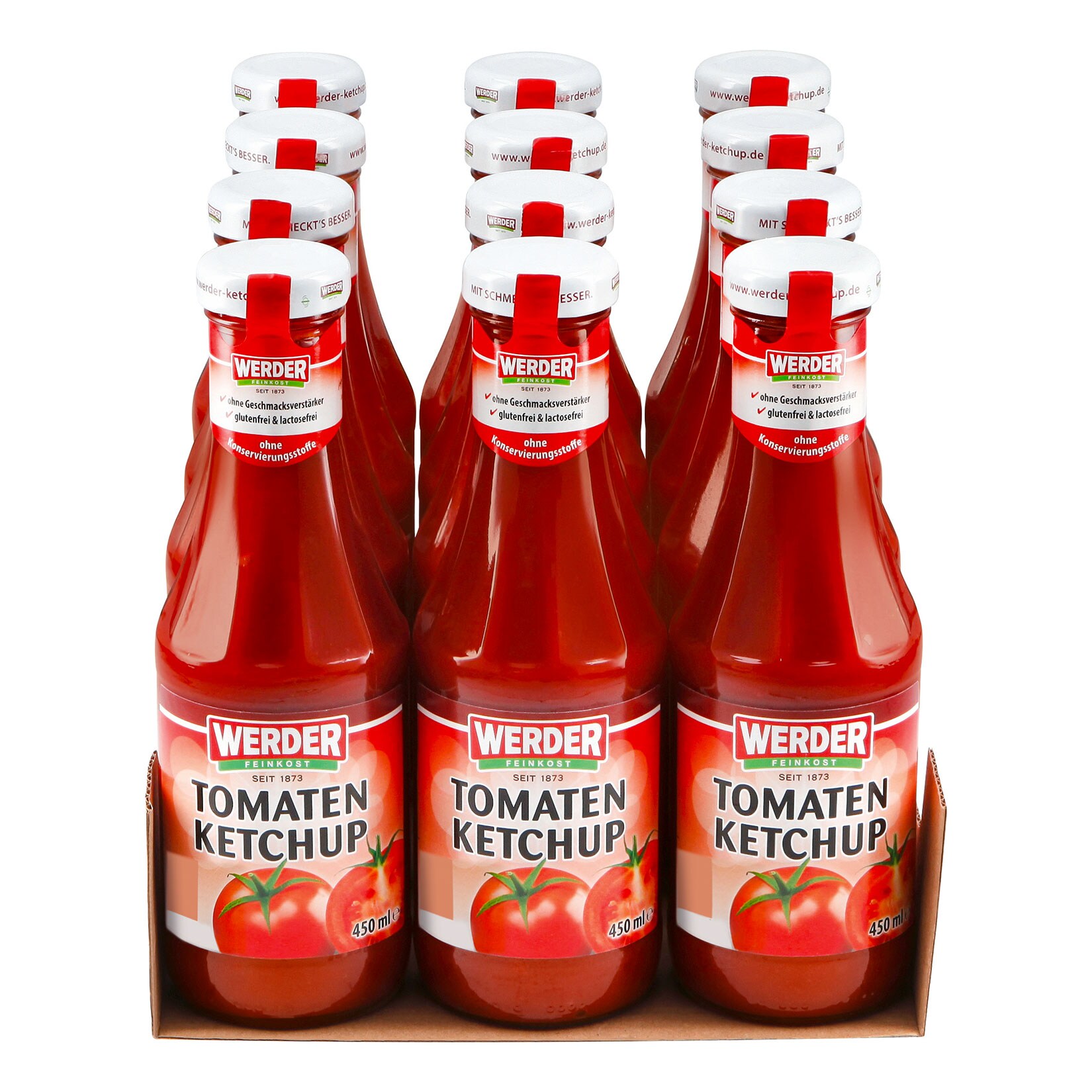 Werder Tomatenketchup 450 ml, 12er Pack - Bild 1