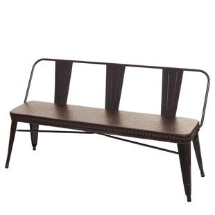 3er Sitzbank MCW-H10, Garderobenbank Esszimmerbank, Kunstleder Chesterfield Industrial Gastronomie ~ schwarz-braun 