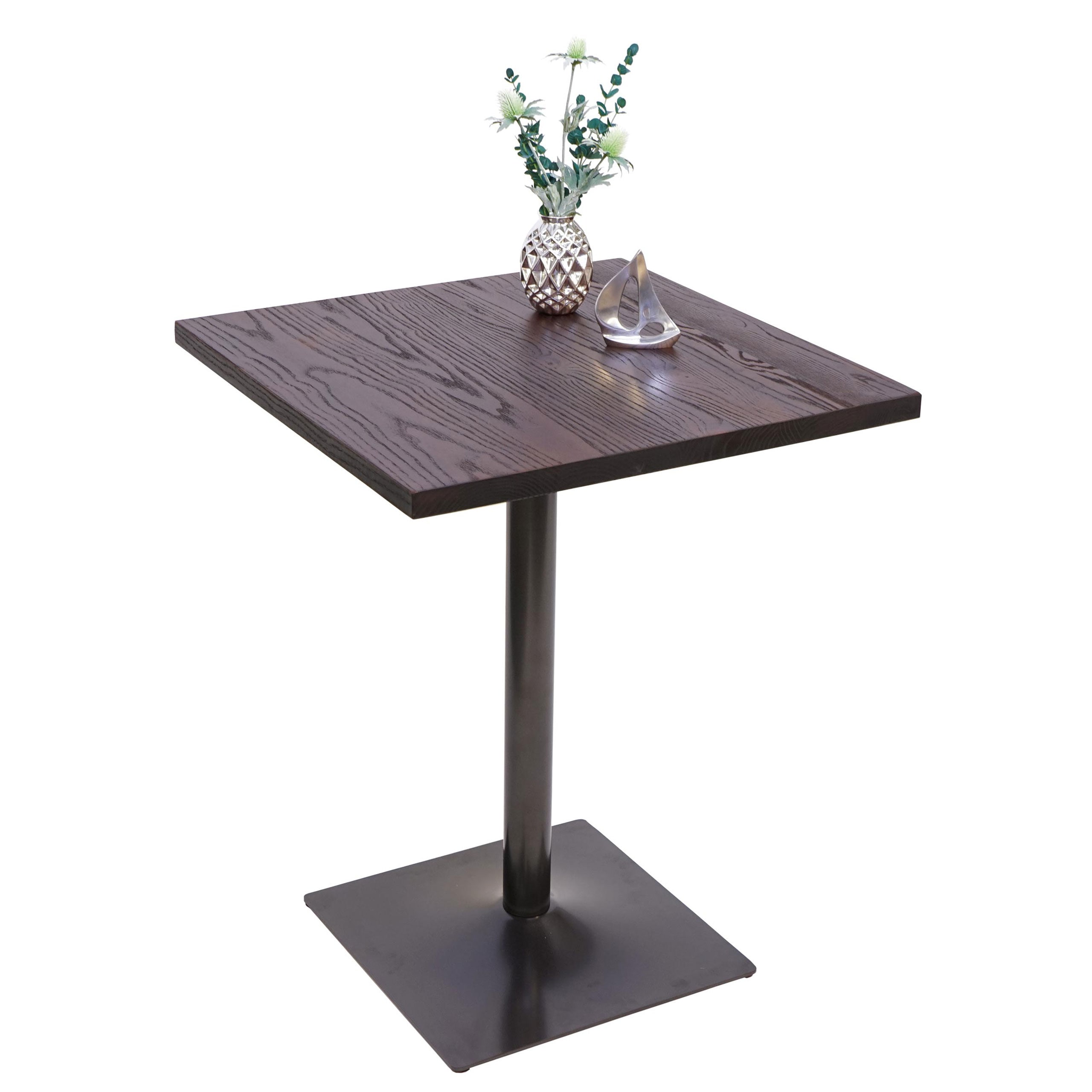 Bistrotisch MCW-H10, Bartisch Thekentisch, Industrial Gastronomie Ulme Holz MVG-zertifiziert 76x60x60cm schwarz-braun 