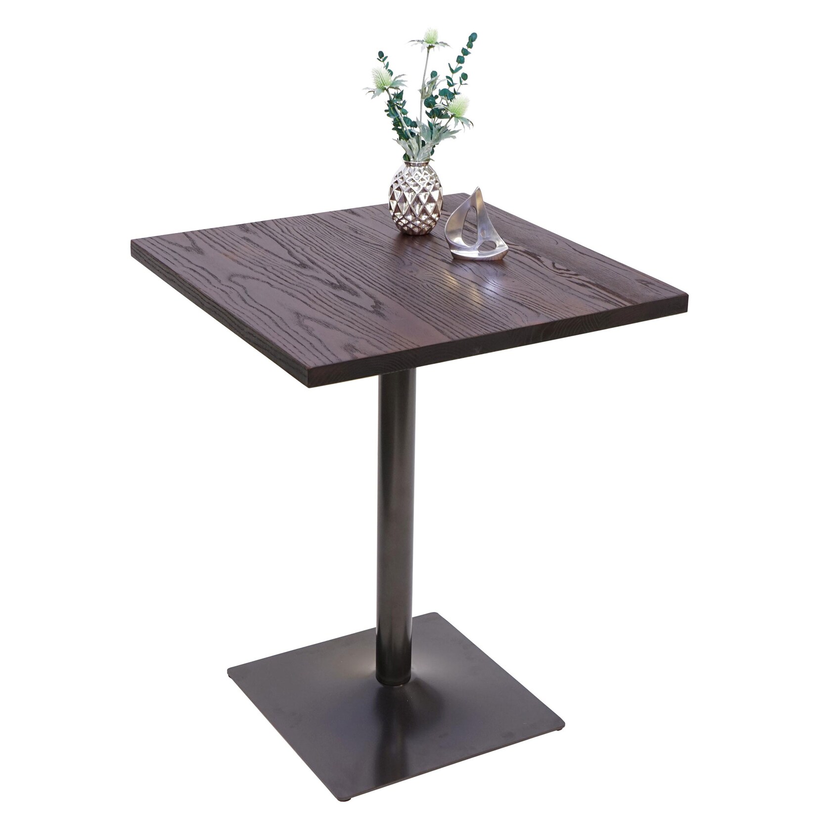 Bistrotisch MCW-H10, Bartisch Thekentisch, Industrial Gastronomie Ulme Holz MVG-zertifiziert 76x60x60cm schwarz-braun