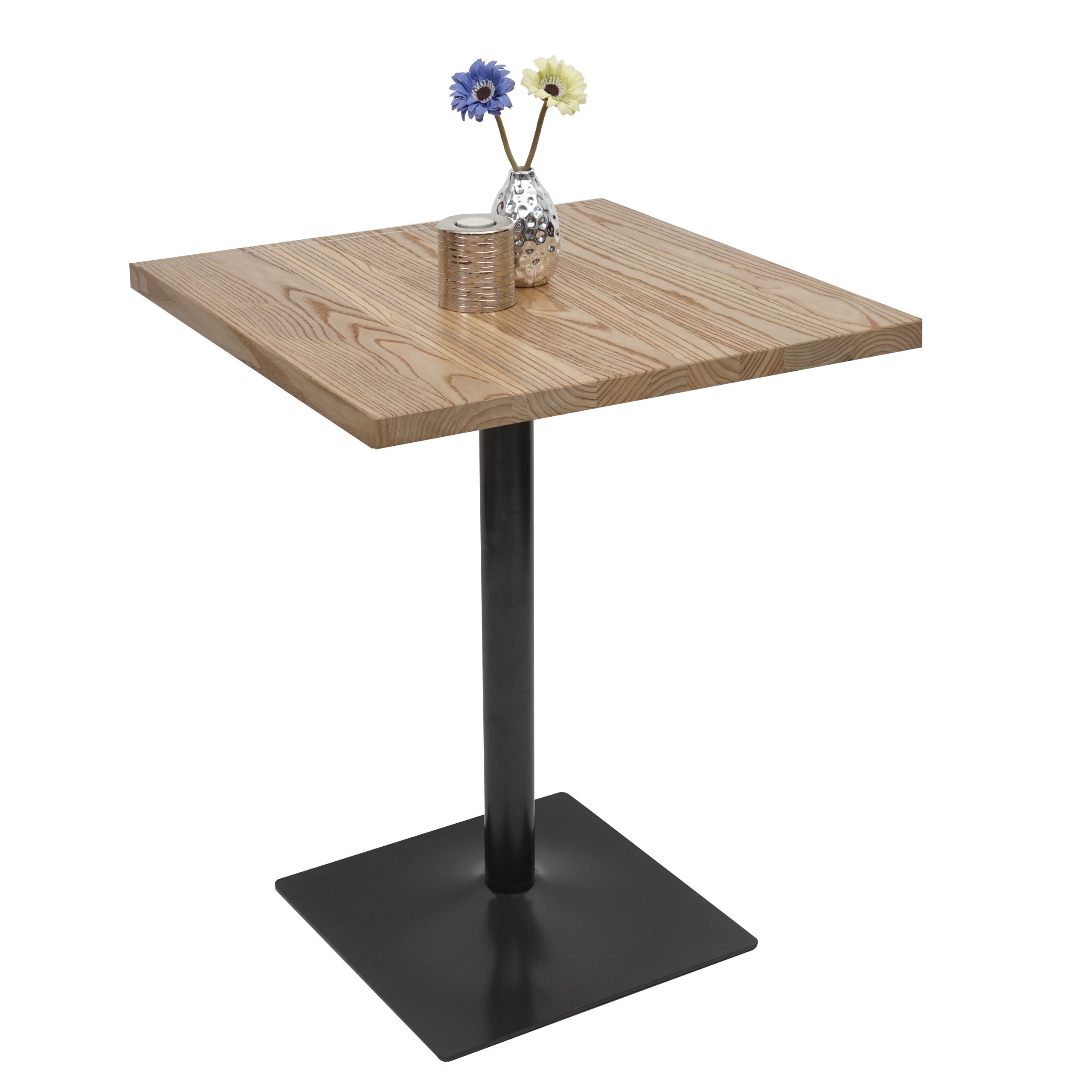 Bistrotisch MCW-H10, Bartisch Thekentisch, Industrial Gastronomie Ulme Holz MVG-zertifiziert 76x60x60cm ~ hellbraun 