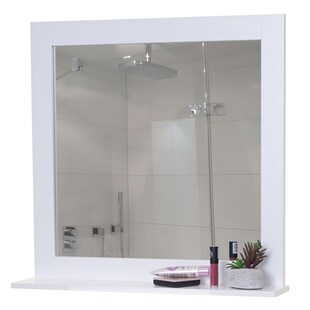 Wandspiegel MCW-F75, Badezimmer Badspiegel Spiegel, Ablagefläche Landhaus 58x59x12cm weiß 