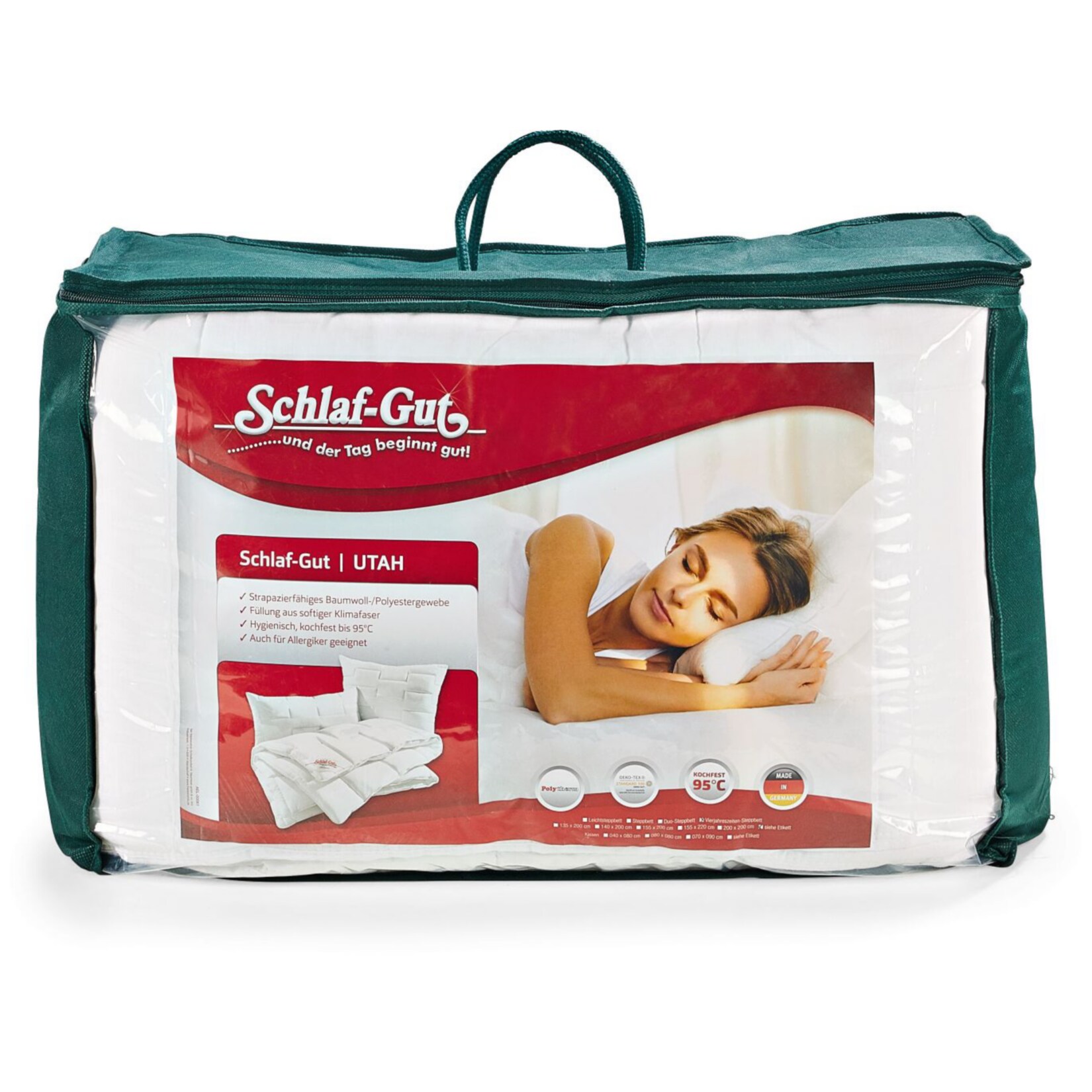 Vierjahreszeiten-Steppbett Utah (200x 220) mit 2 Kissen (40 x 80) 