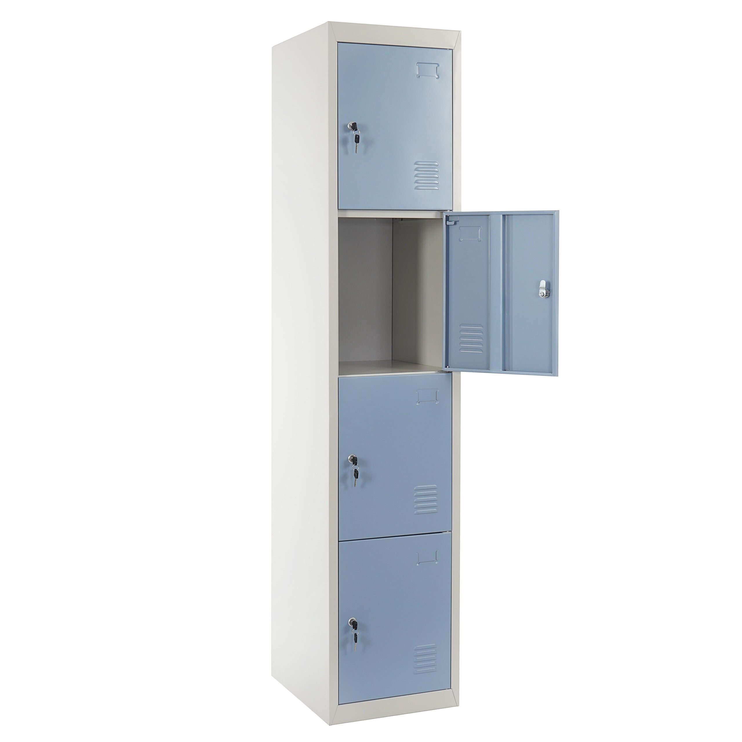 Schlie&szlig;fach Preston T163, Schlie&szlig;fachschrank Wertfachschrank Spind, Metall 180x38x45cm, blau 