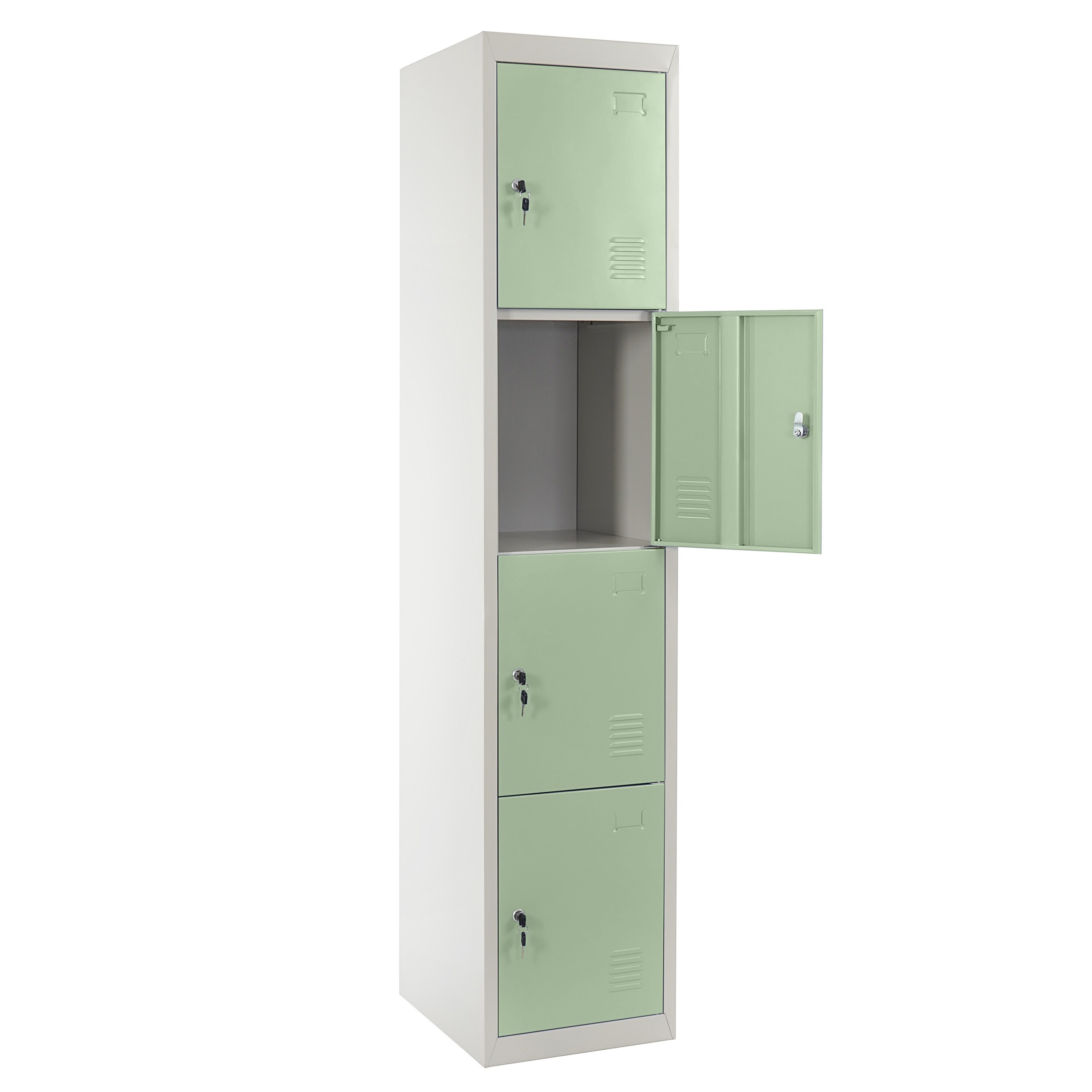 Schlie&szlig;fach Preston T163, Schlie&szlig;fachschrank Wertfachschrank Spind, Metall 180x38x45cm, gr&uuml;n 