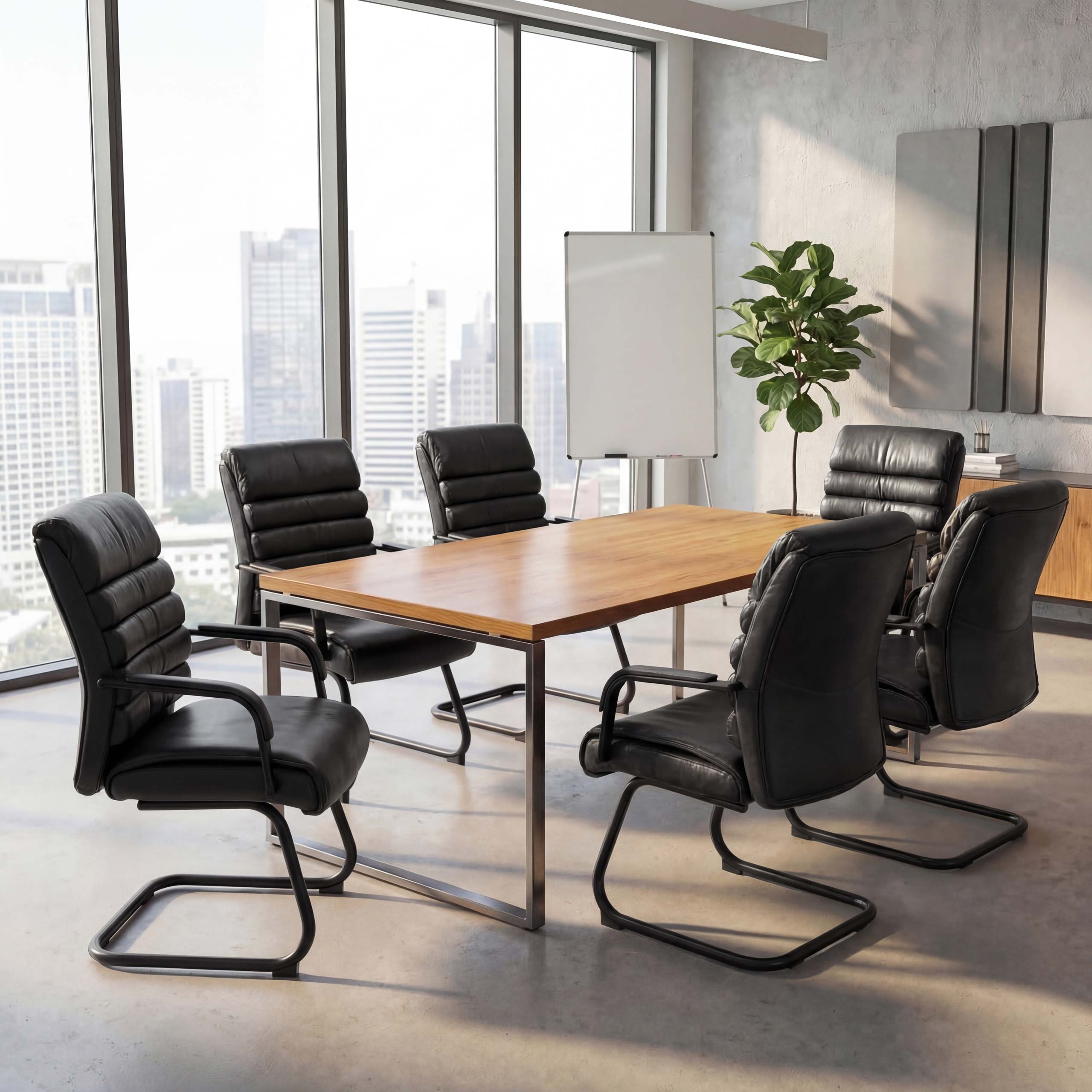 6er-Set Konferenzstuhl MCW-H31, Esszimmerstuhl Freischwinger Vintage Wildleder-Optik Metall MVG ~ Kunstleder schwarz 