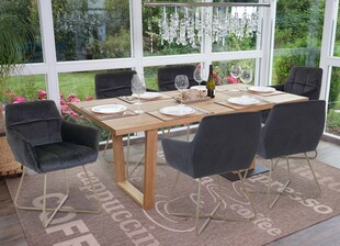 6er-Set Esszimmerstuhl MCW-F37, Stuhl Küchenstuhl, Retro Design Samt goldene Füße ~ schwarz 