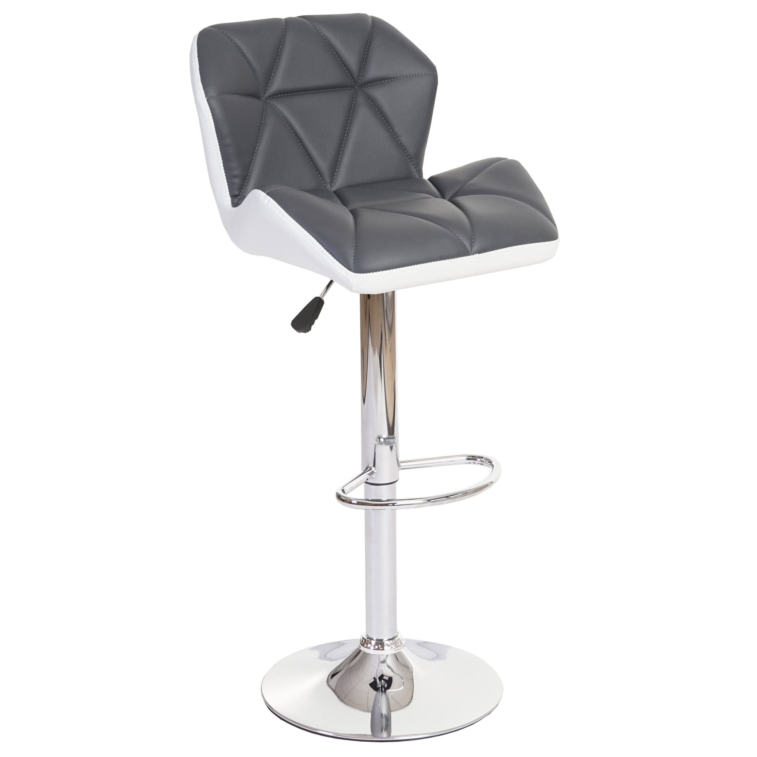 Barhocker MCW-A92, Barstuhl Tresenhocker, h&ouml;henverstellbar Kunstleder ~ grau 