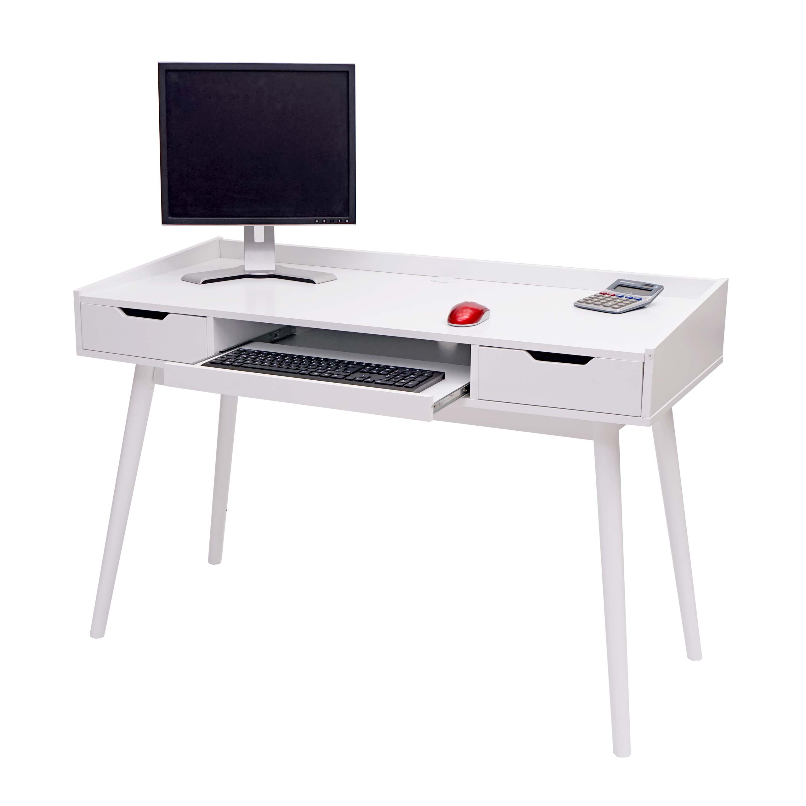 Schreibtisch MCW-A70b, B&uuml;rotisch Computertisch, MDF 120x55cm ~ wei&szlig; 