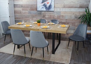 6er-Set Esszimmerstuhl MCW-H28, Stuhl Küchenstuhl, Metall ~ grau, schwarze Beine, Samt 