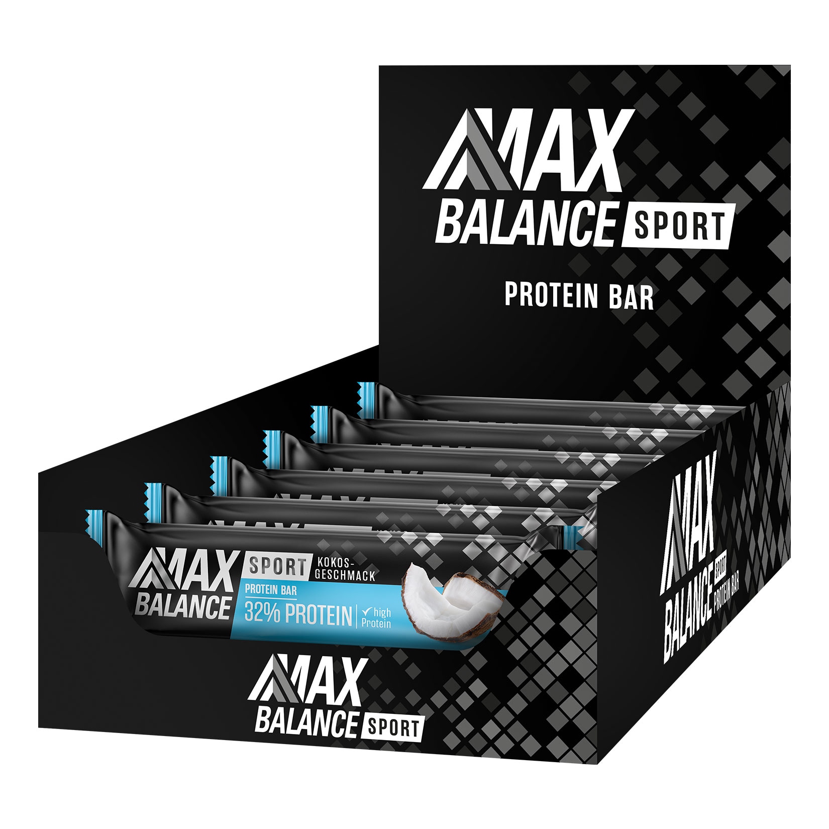 Max Balance 32% Sport Proteinriegel Kokos 45 g, 12er Pack - Bild 1