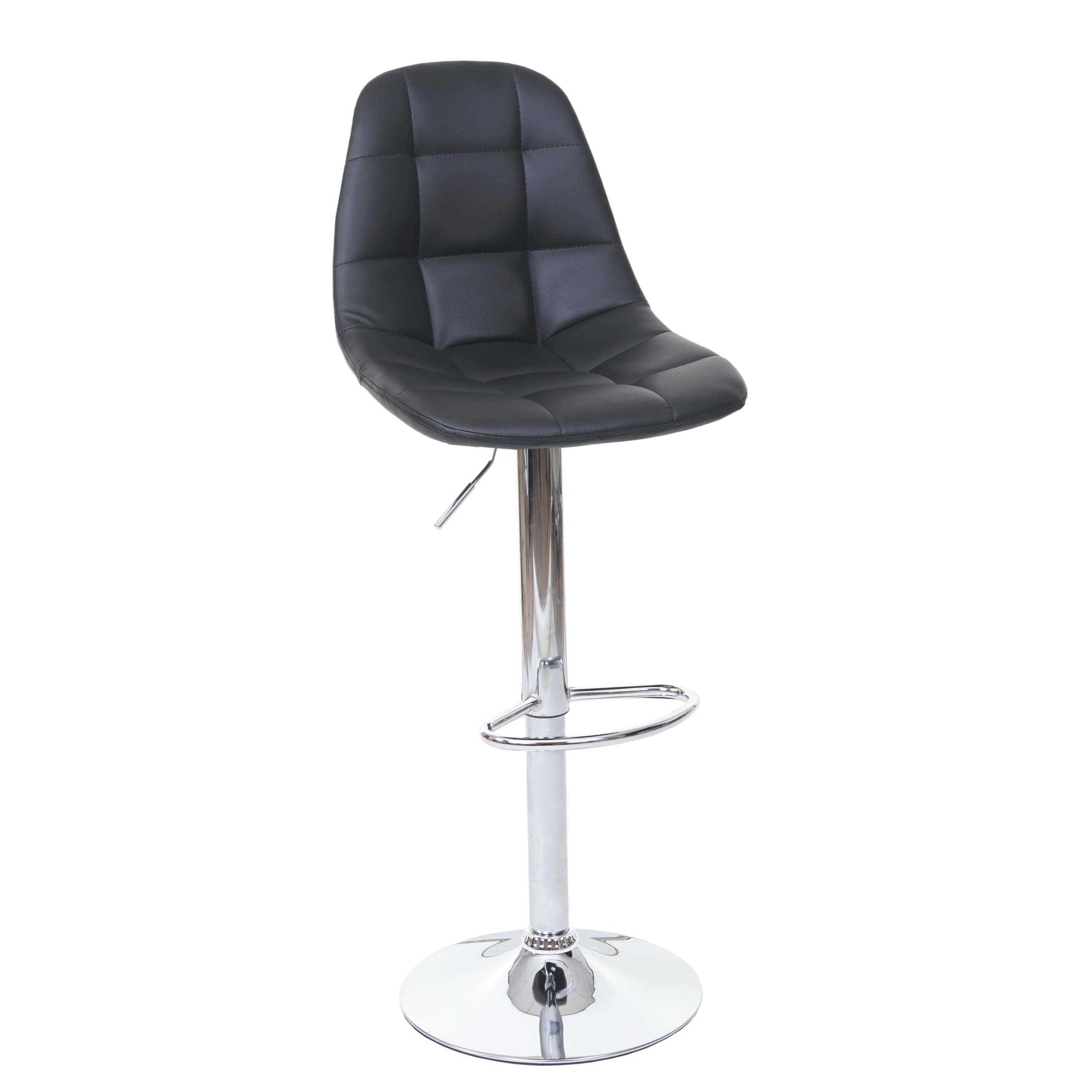 Barhocker MCW-A67, Barstuhl Tresenhocker ~ schwarz Kunstleder, Fu&szlig; chrom - Bild 1