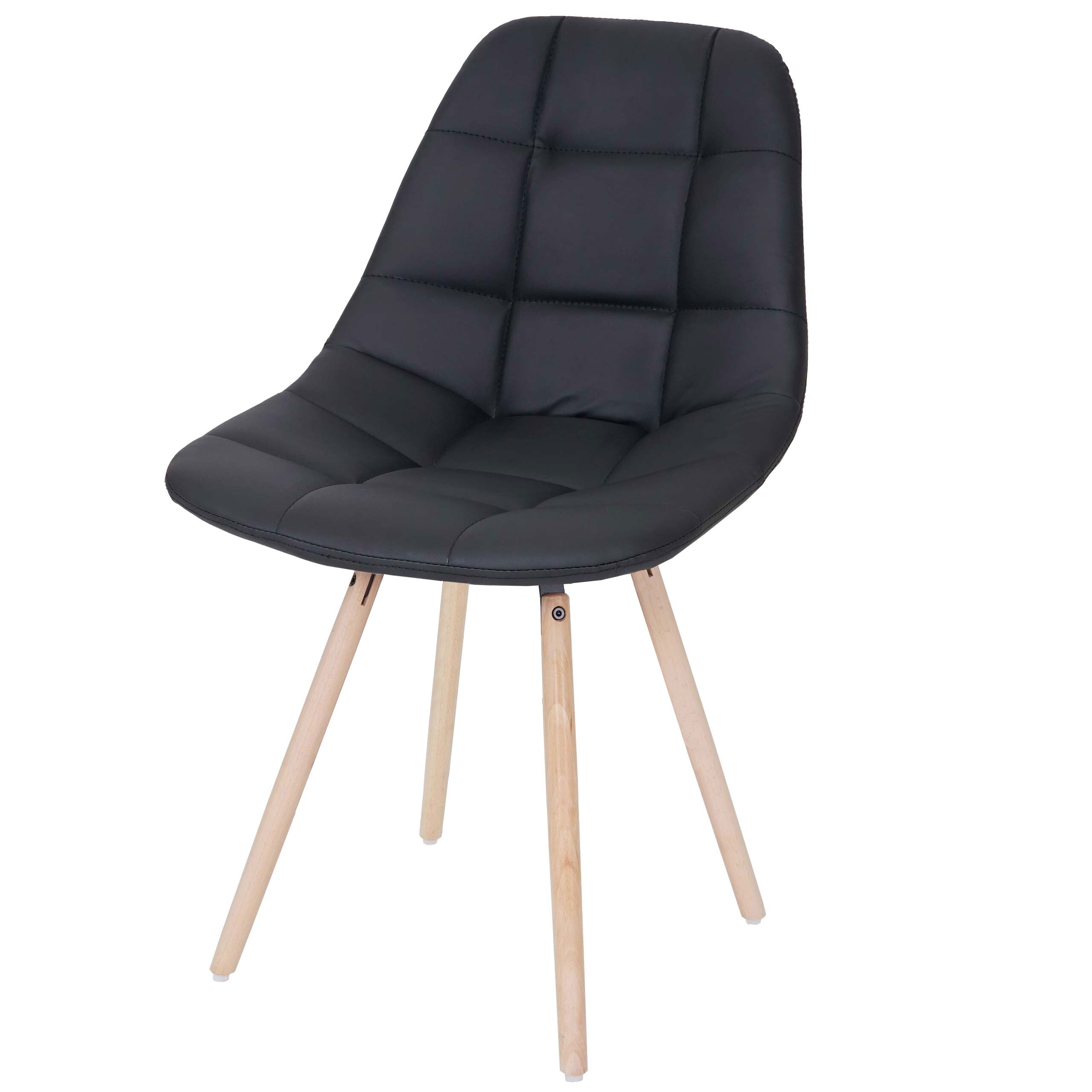 Esszimmerstuhl MCW-A60 II, Stuhl K&uuml;chenstuhl, Retro 50er Jahre Design ~ Kunstleder schwarz 