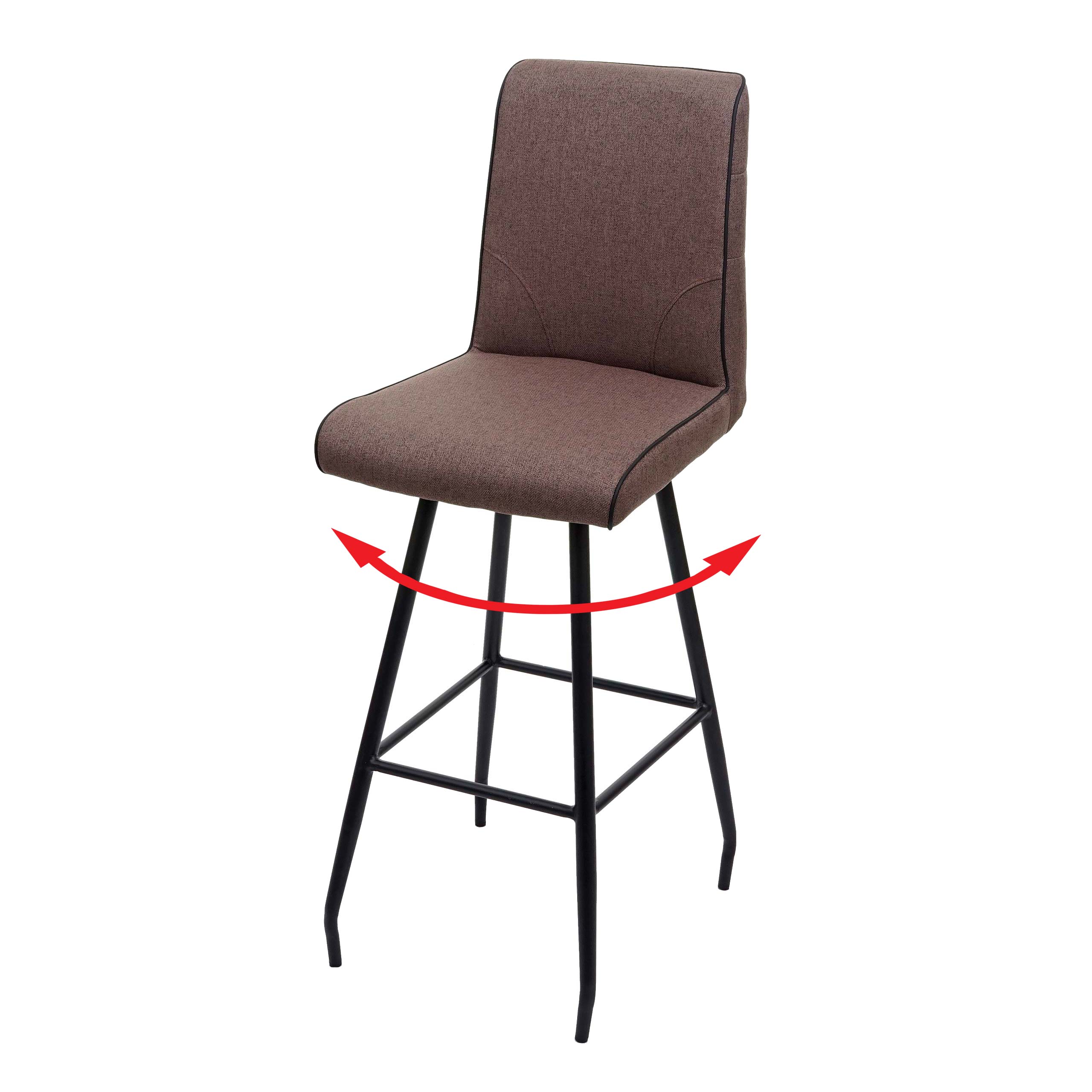 Barhocker MCW-H72, Barstuhl Tresenhocker, drehbar Auto-Position Fu&szlig;ablage Stahl Stoff/Textil ~ braun 