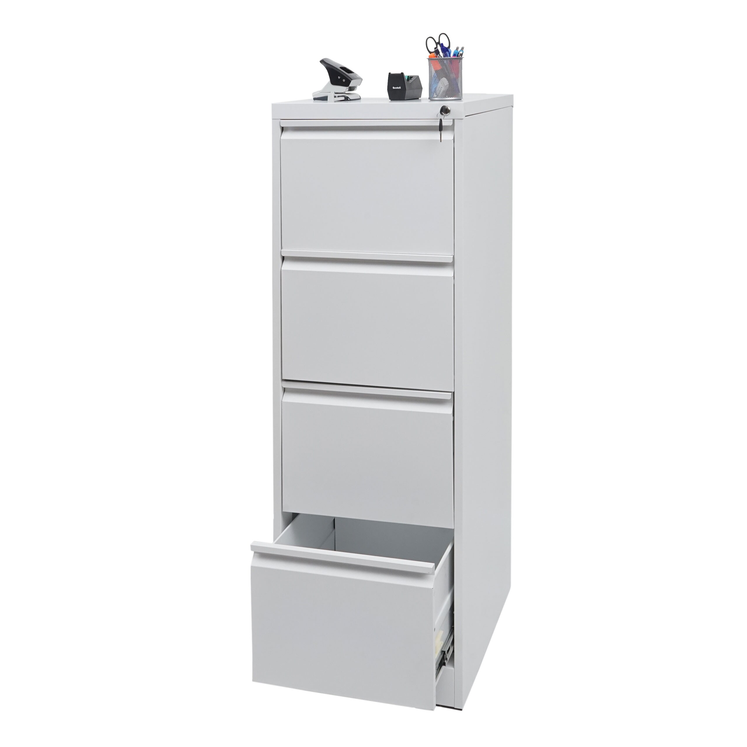H&auml;ngeregisterschrank MCW-H16, Aktenschrank B&uuml;roschrank Stahlschrank, Format Legal + A4 abschlie&szlig;bar 134x46x62cm ~ wei&szlig; 