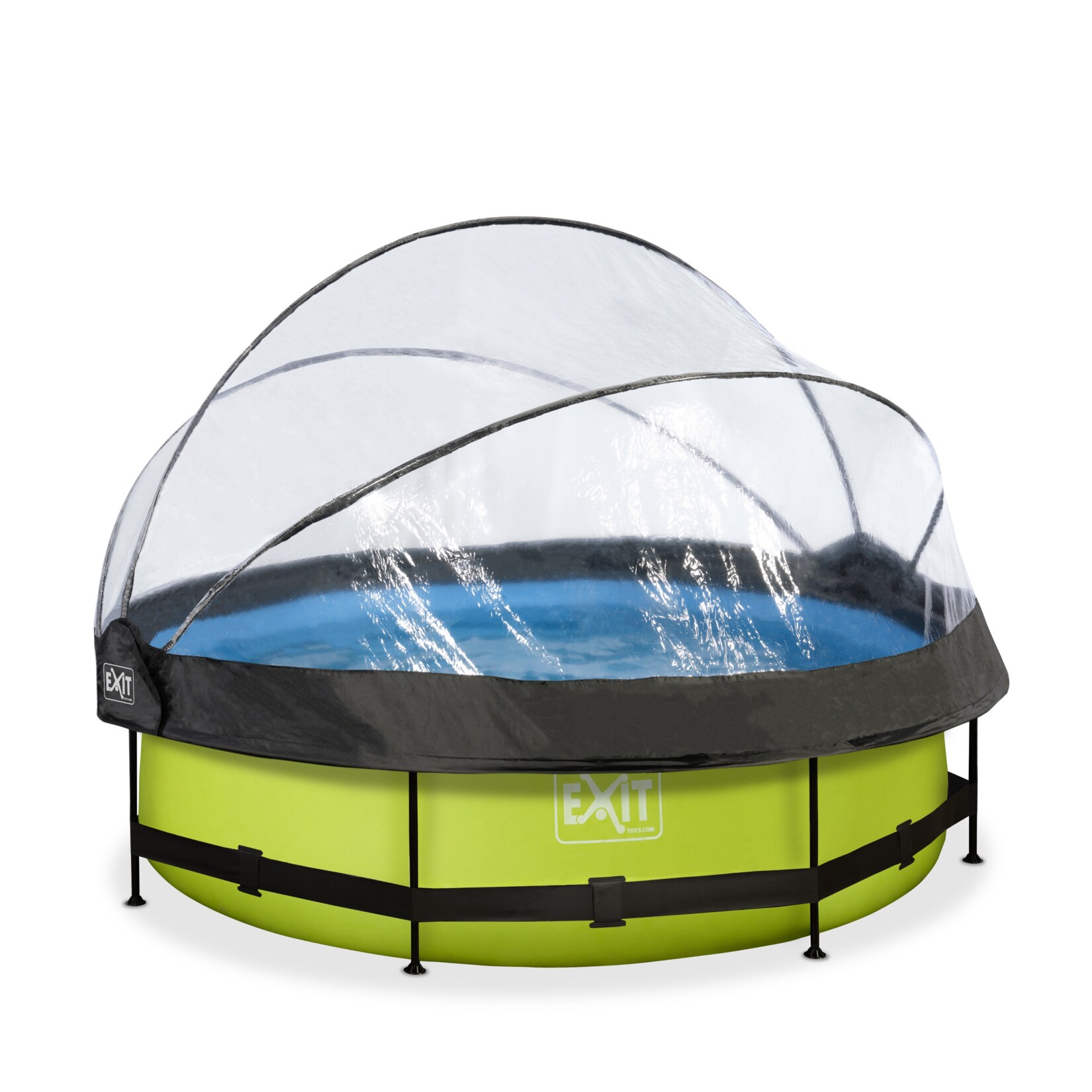 Lime Pool ø300x76cm mit Abdeckung und Filterpumpe - grün