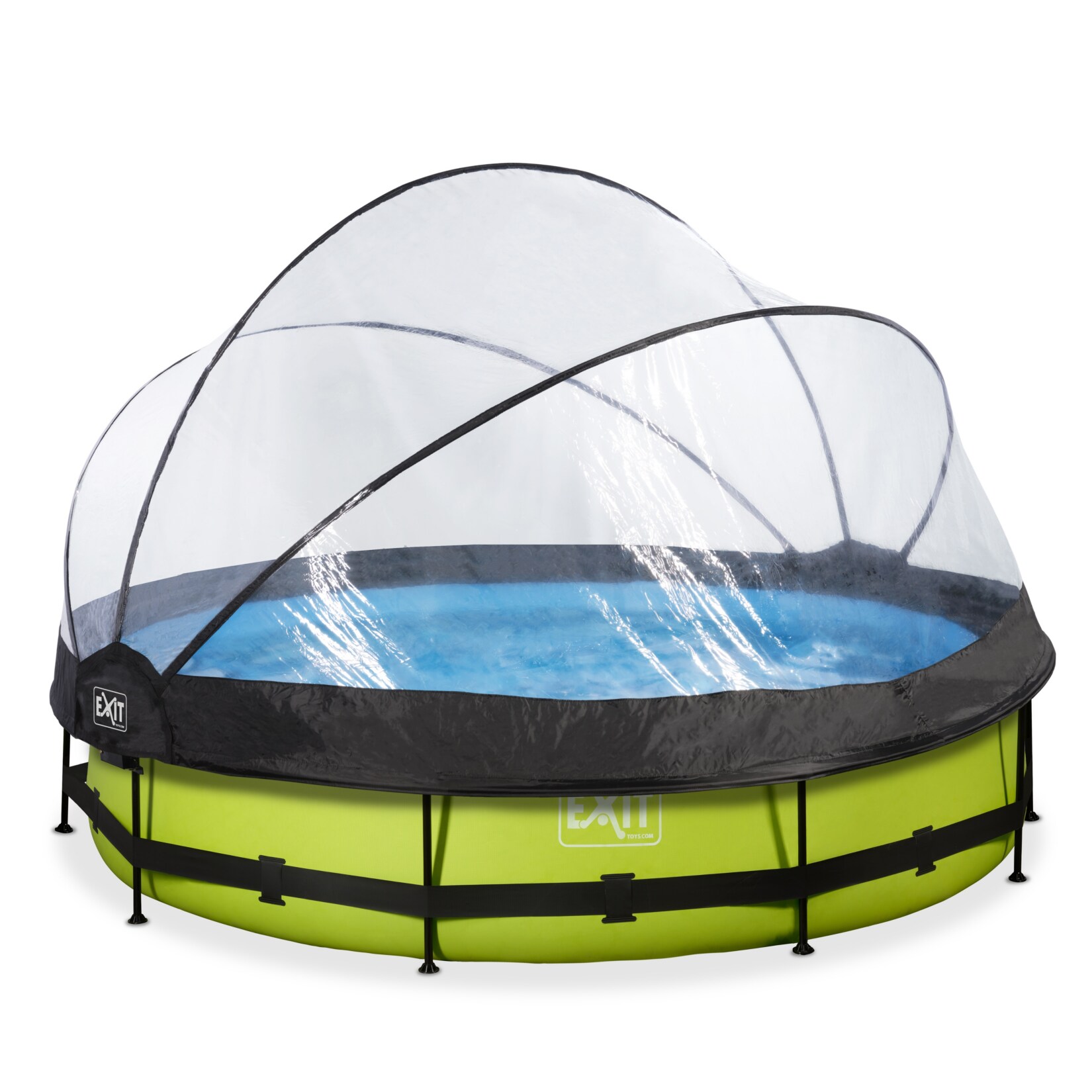 Lime Pool ø360x76cm mit Abdeckung und Filterpumpe - grün