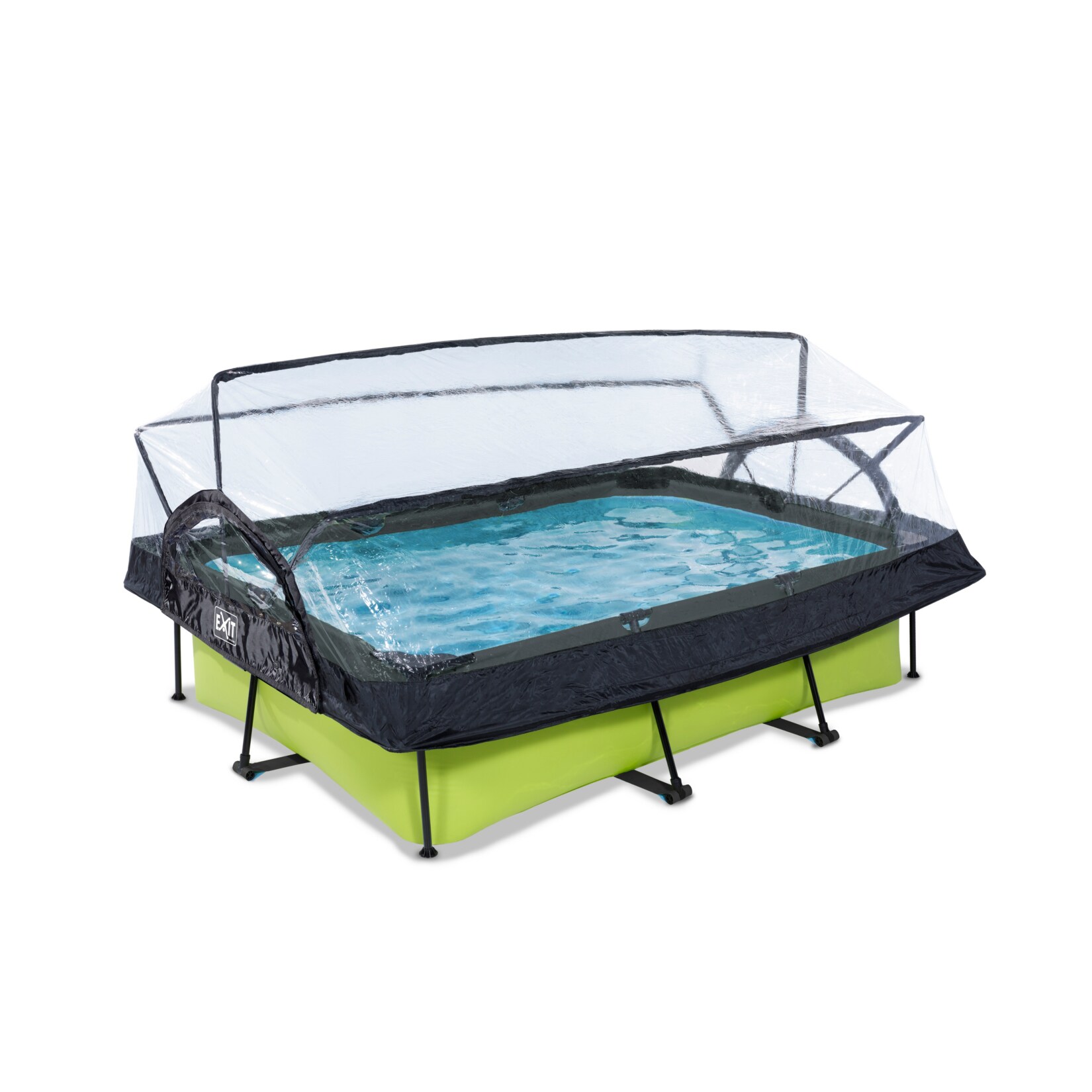 Lime Pool 220x150x65cm mit Abdeckung und Filterpumpe - grün